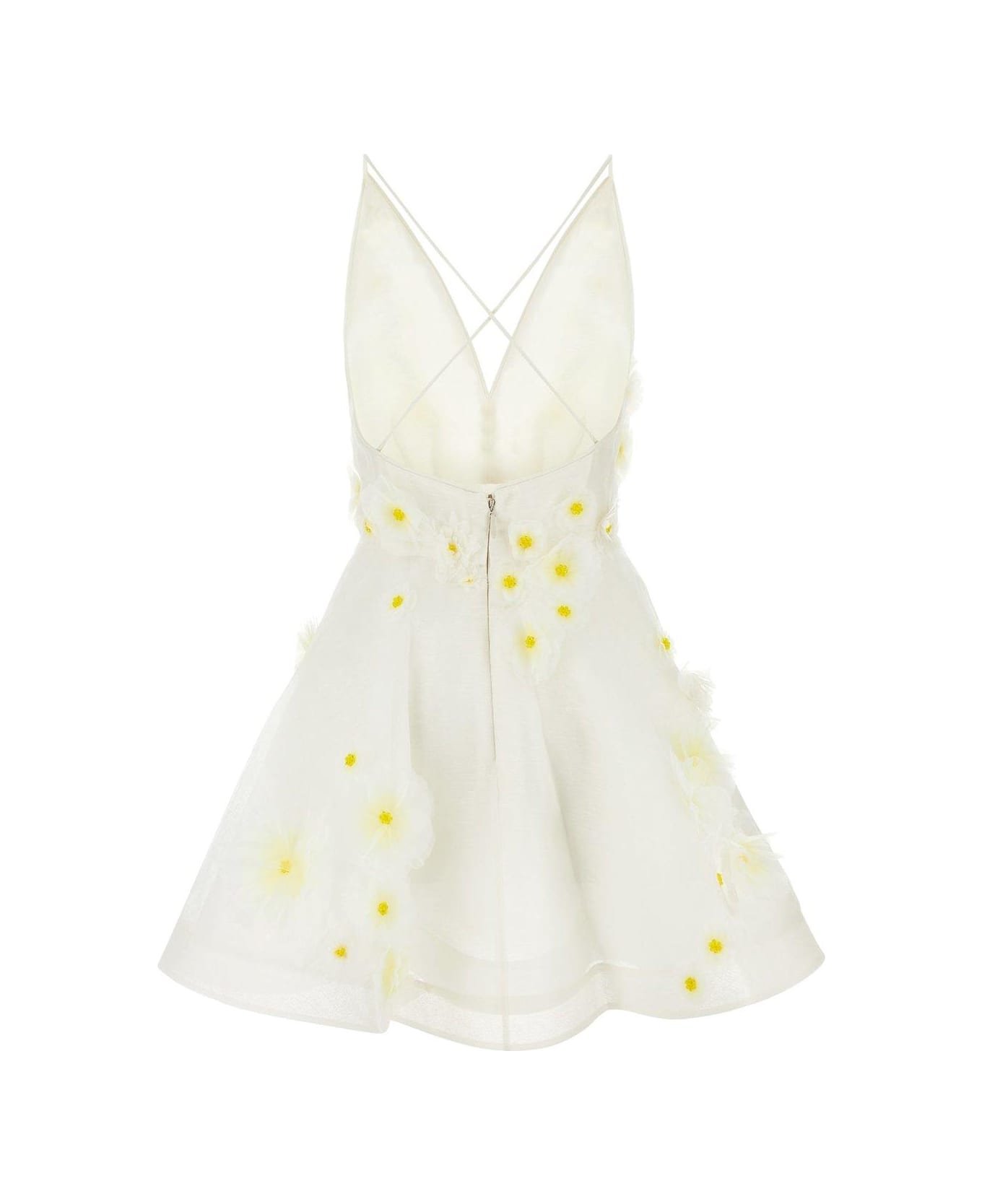 Zimmermann Matchmaker Daisy Mini Dress - WHITE/YELLOW