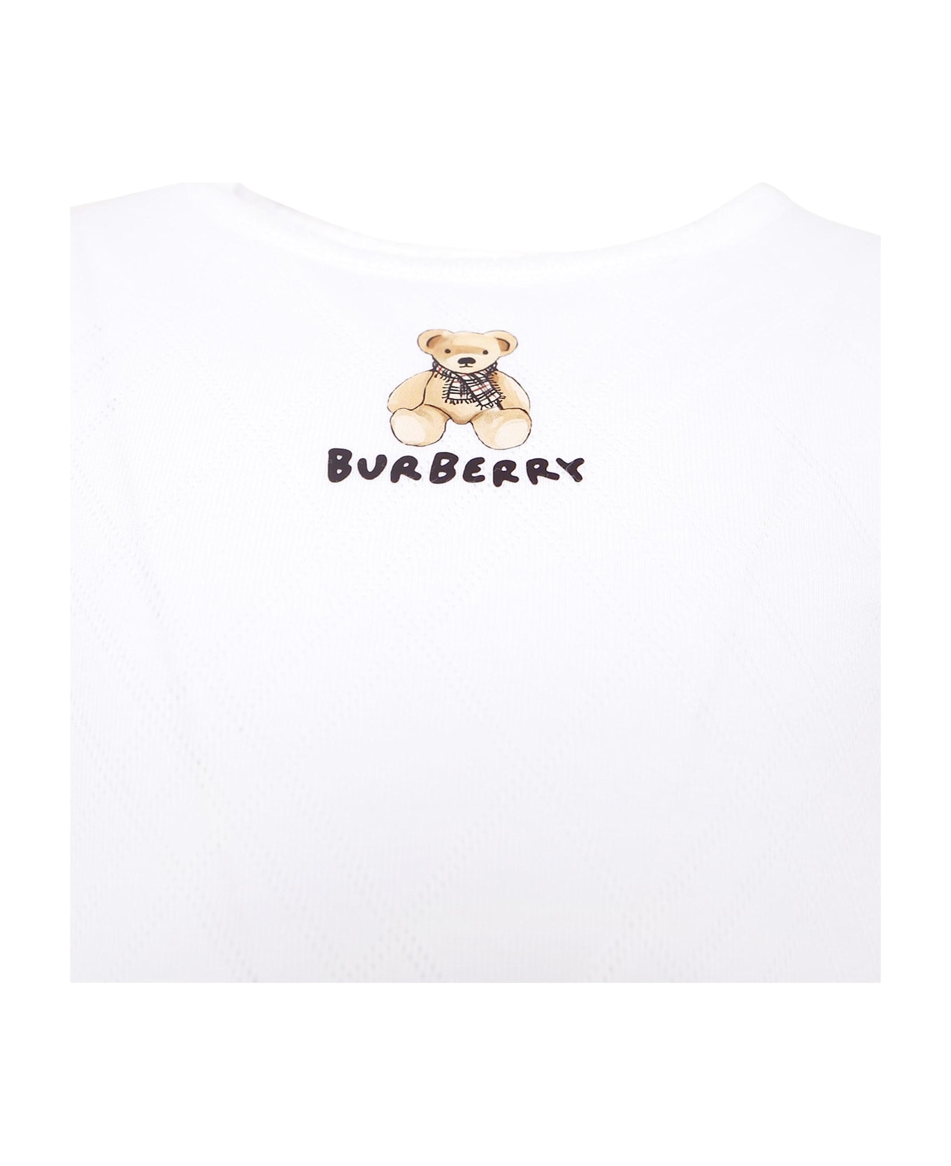 Burberry White T-shirt For Girl With Teddy Bear - White