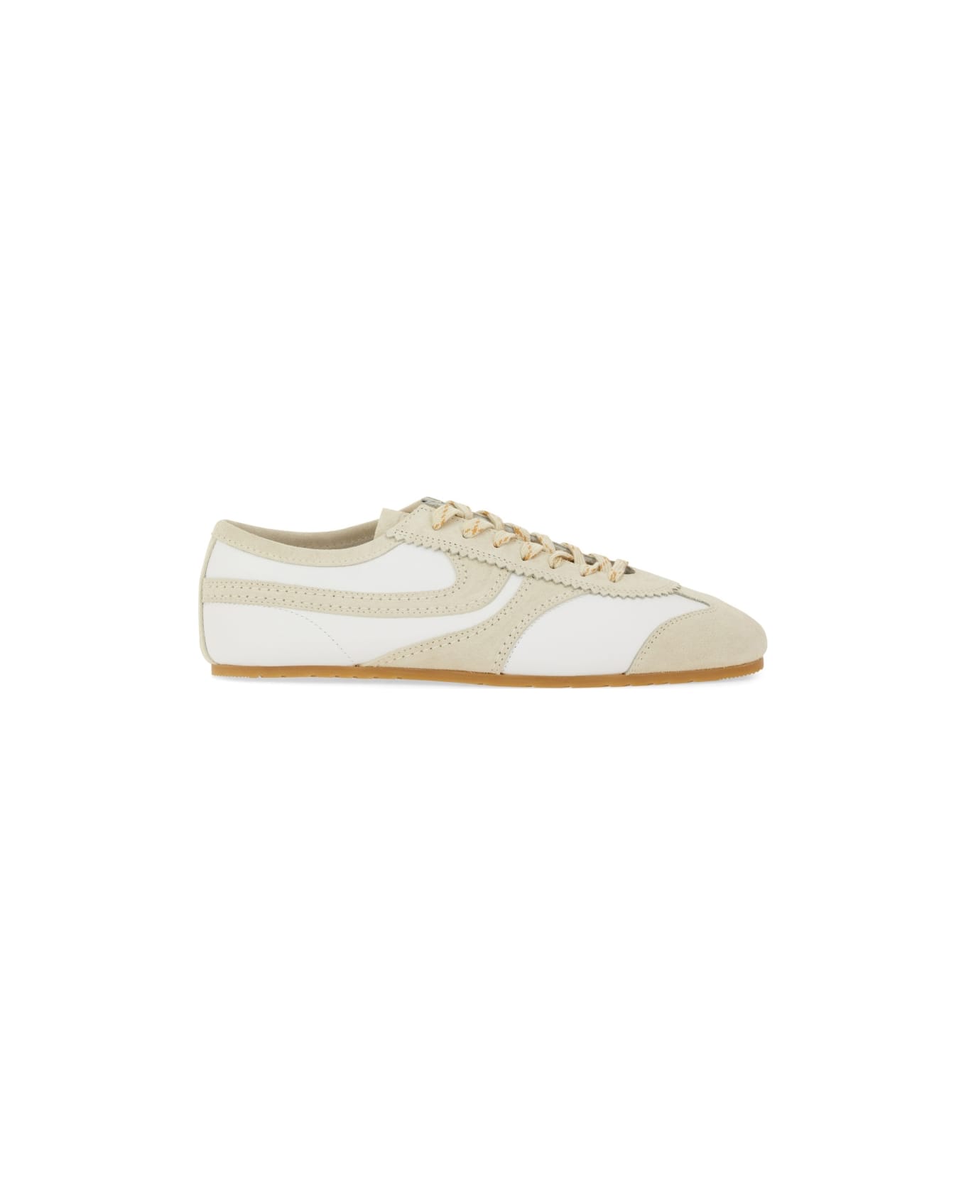 Dries Van Noten Leather And Suede Sneaker - WHITE