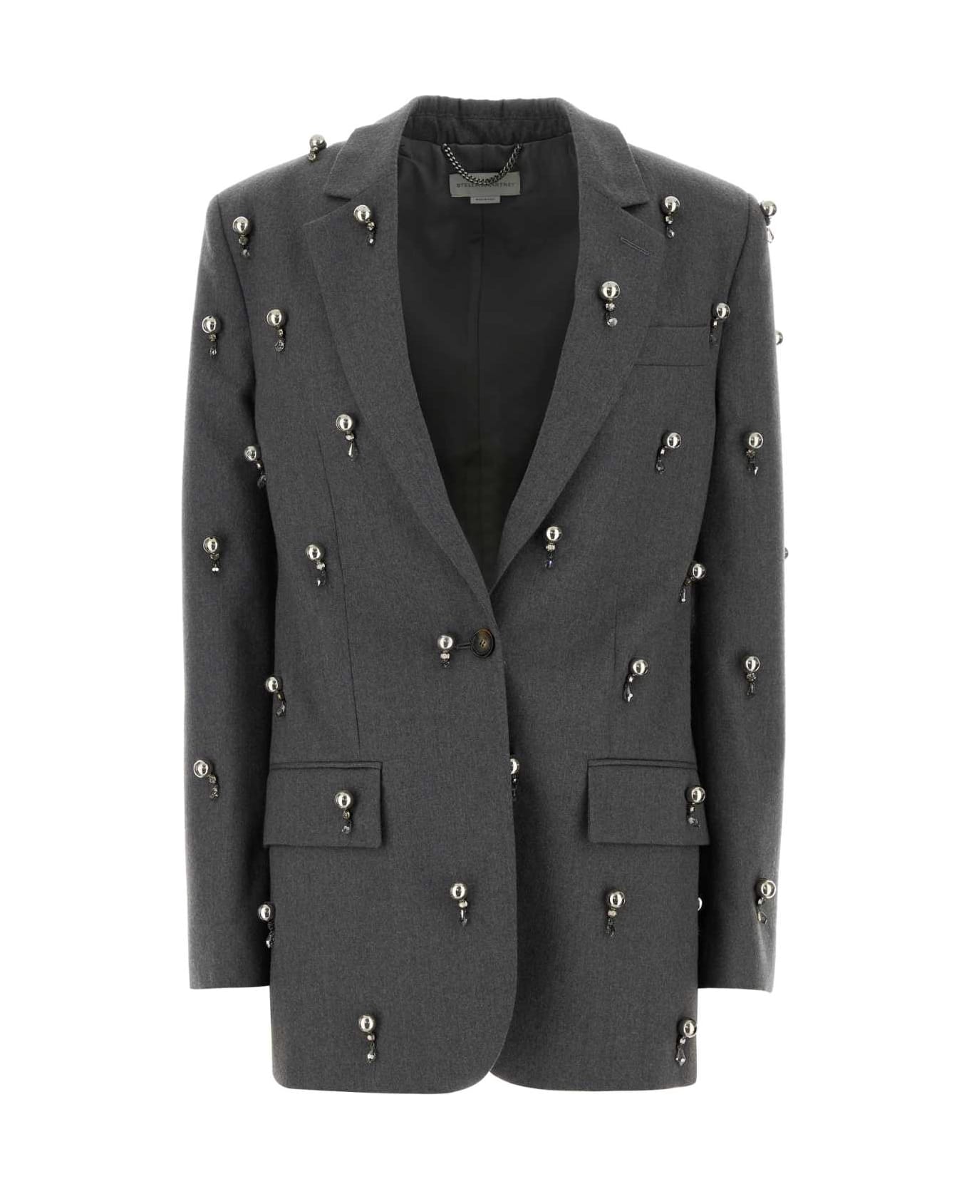 Stella McCartney Grey Wool Blazer - GREYMELANGE
