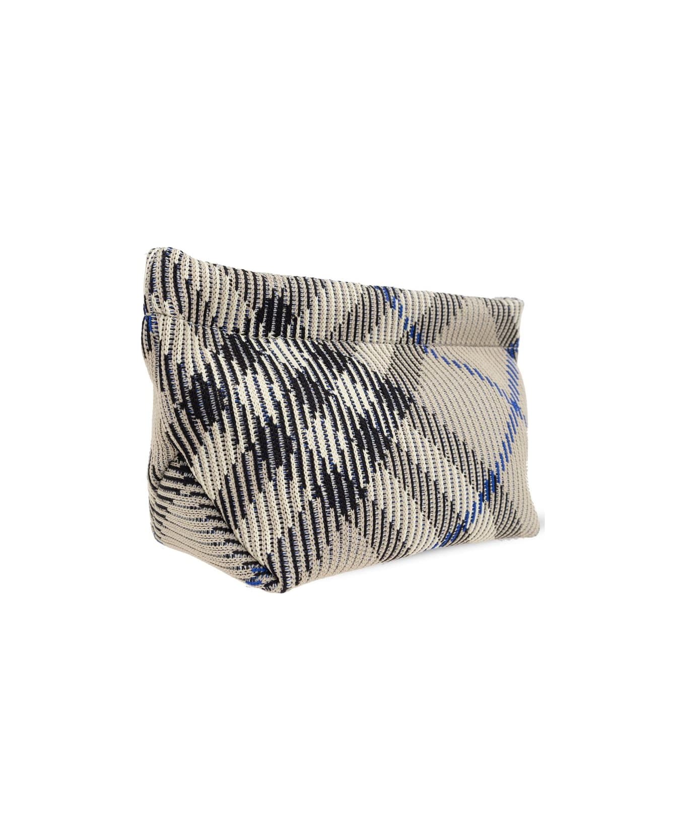 Burberry Checked Knitted Mini Clutch - Beige