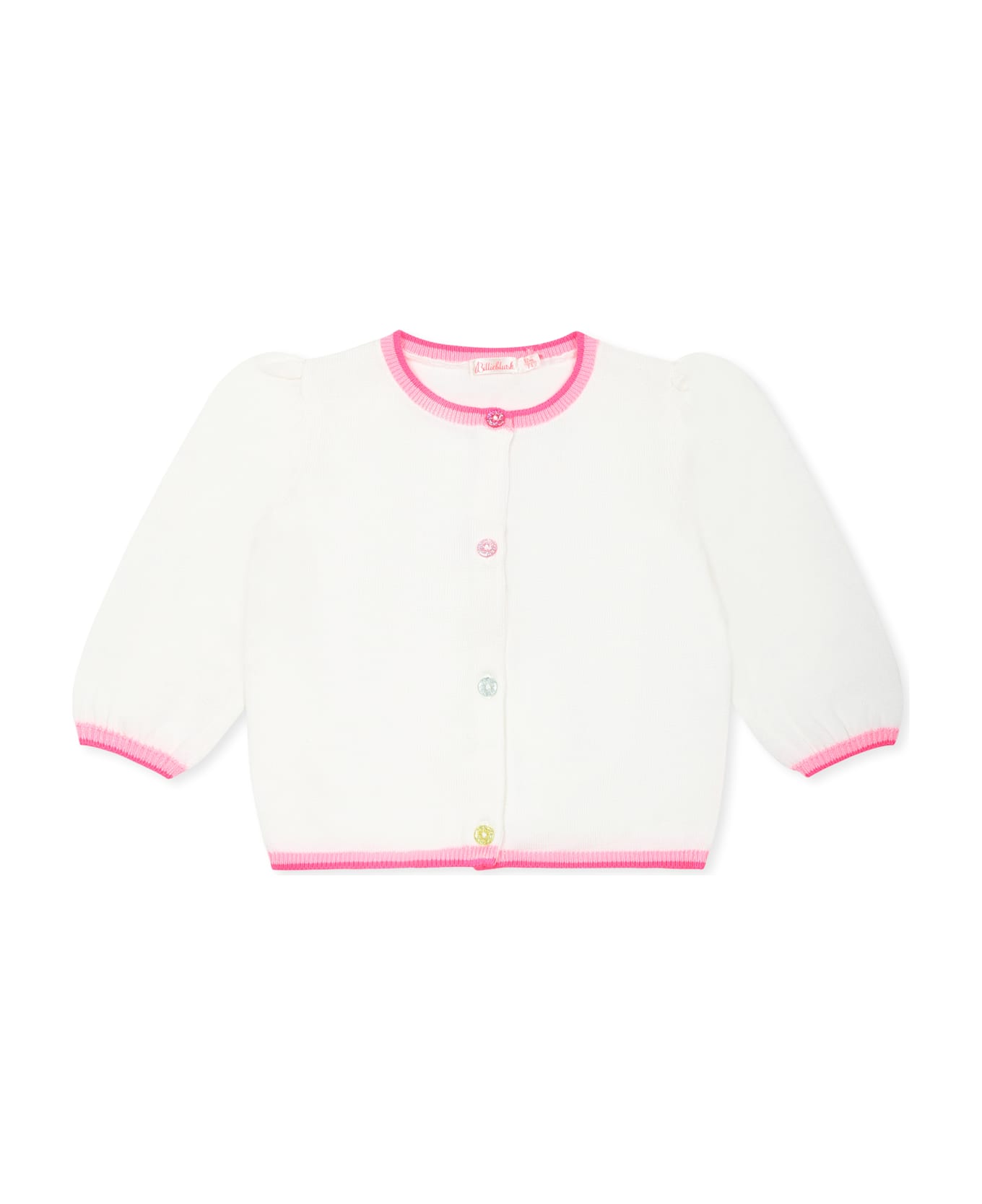 Billieblush Ivory Cardigan For Baby Girl With Hearts - Ivory