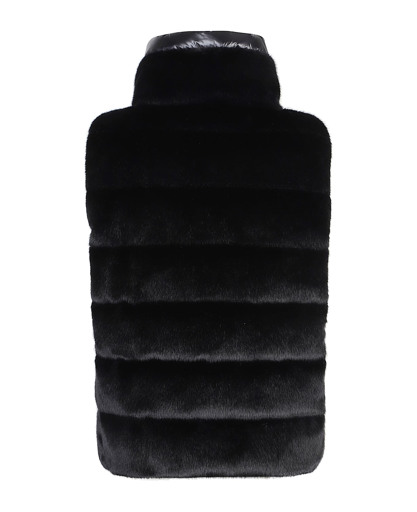 Herno Lady Faux Fur Down Vest - Nero