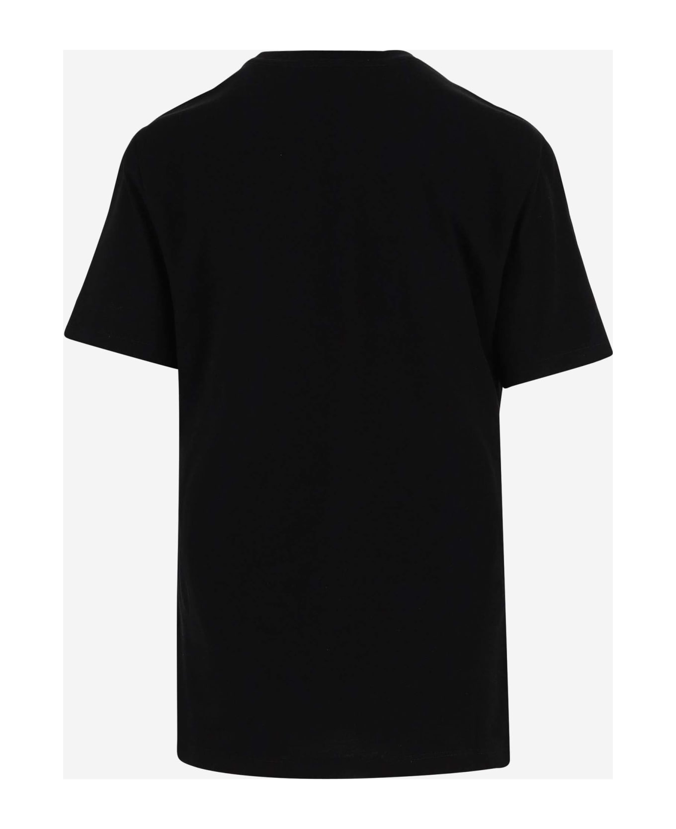 Versace Cotton T-shirt With Medusa Pattern - Black Tシャツ