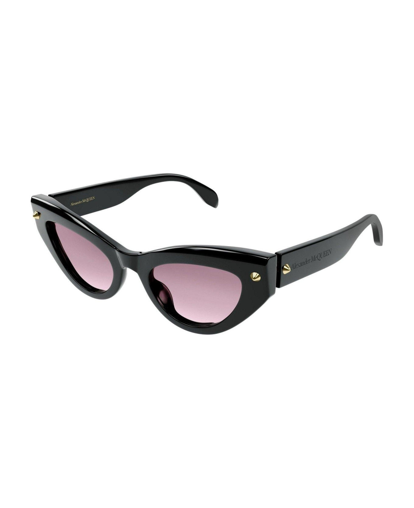 Alexander McQueen Eyewear Cat-eye Frame Sunglasses - 005 black black pink