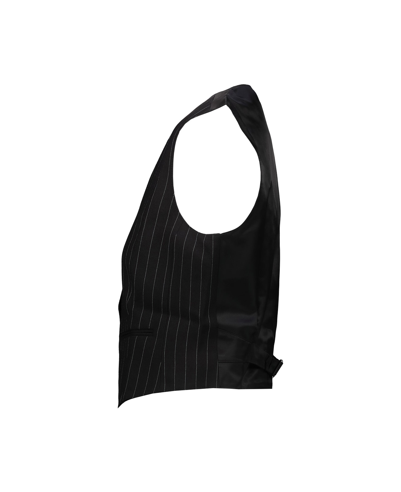 WARDROBE.NYC Classic Waistcoat Pinstripe - Bps Black Pinstripe