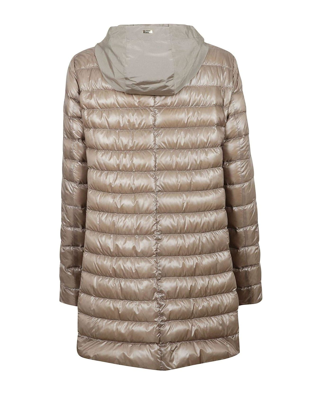 Herno Quilted Hooded Down Jacket - Marrone