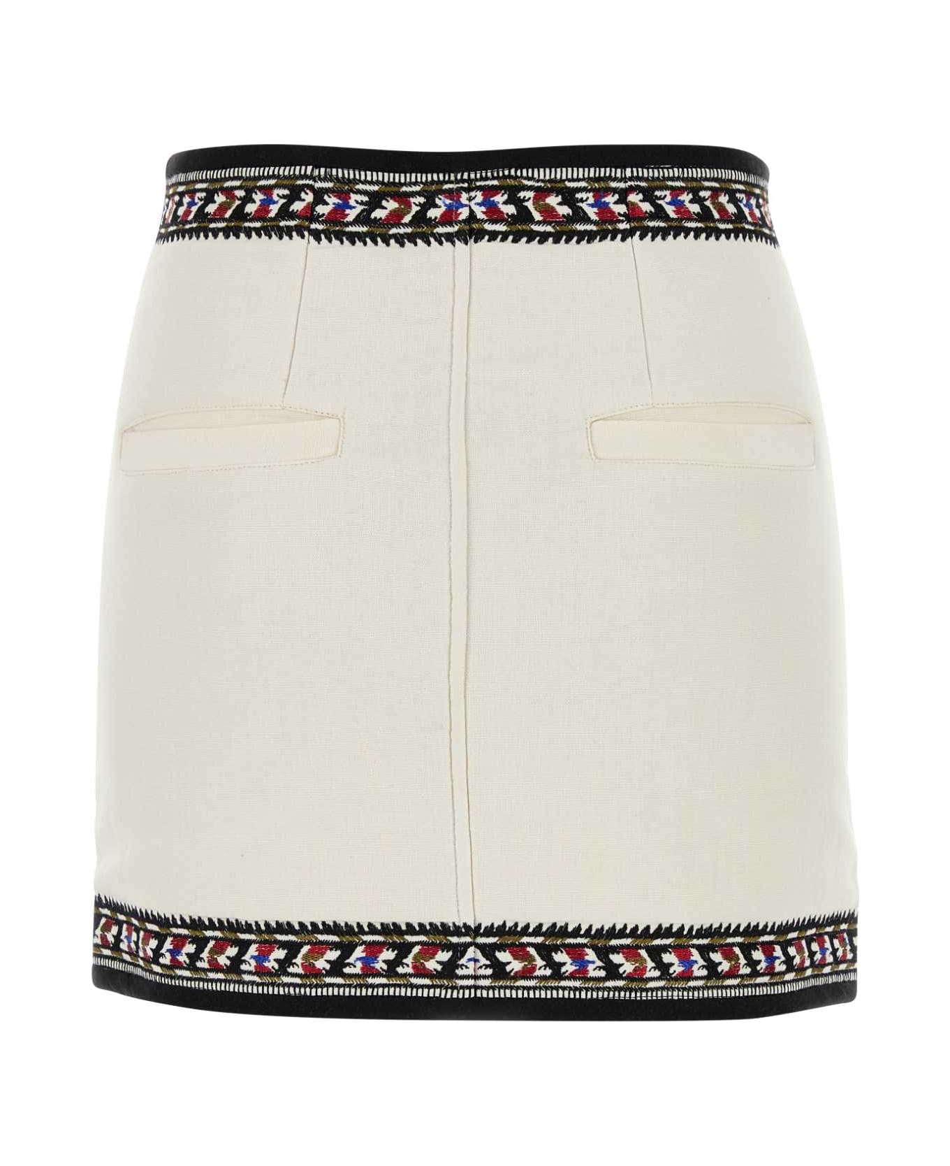 Marant Étoile White Viscose Blend Zeria Mini Skirt - ECRU