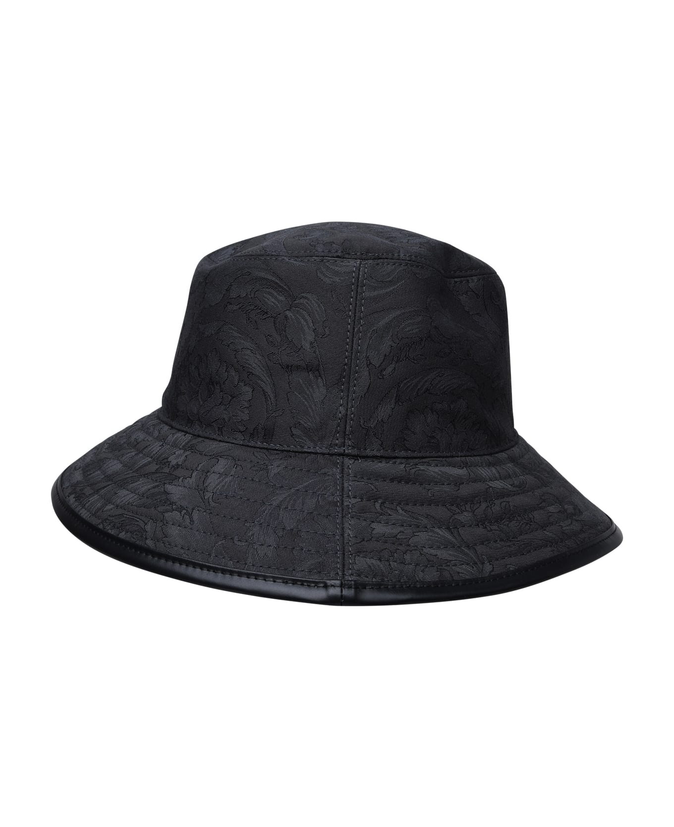 Versace Black Cotton Hat - Grey