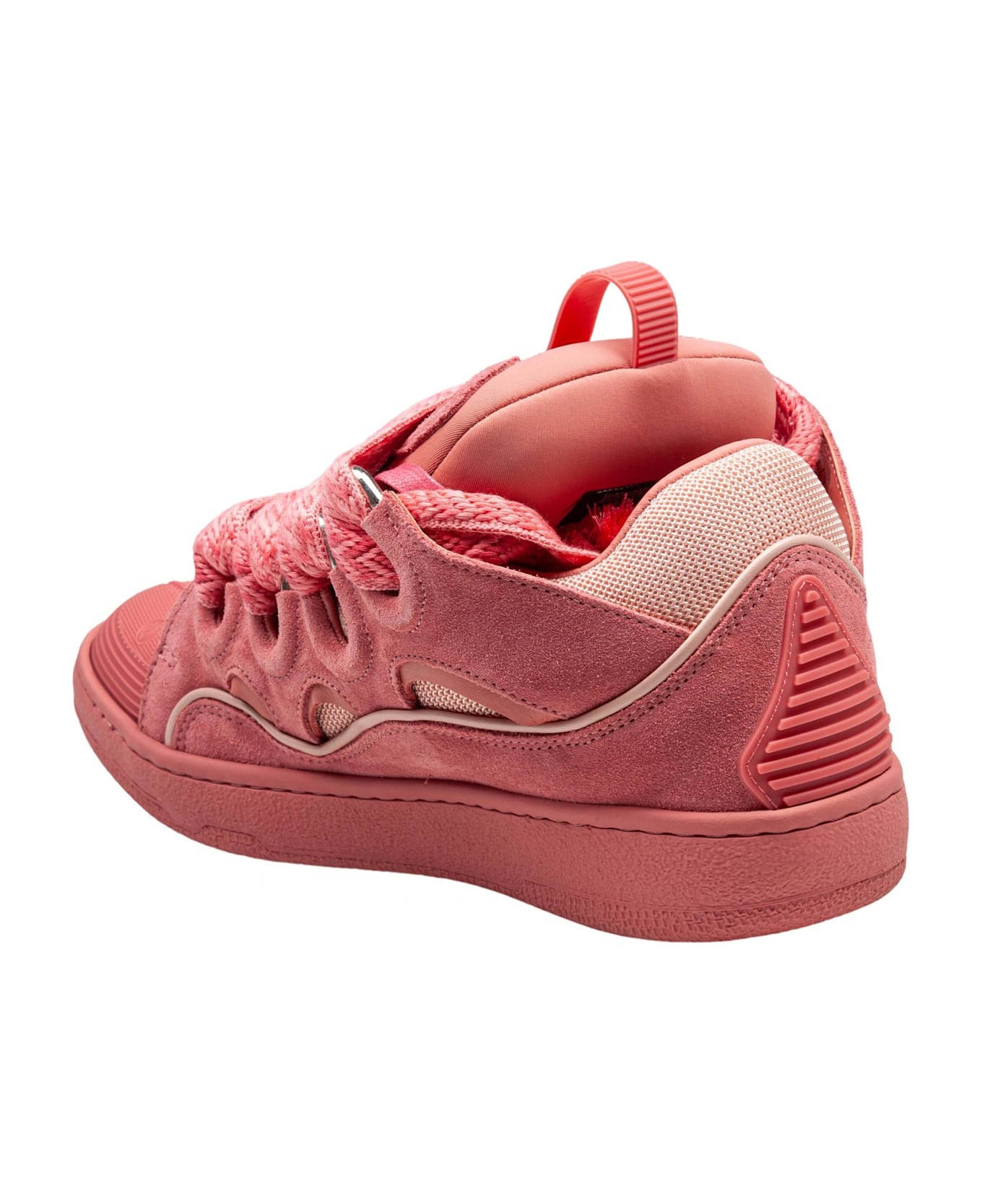 Lanvin Curb Suede Sneakers Pink Color - LITCHI