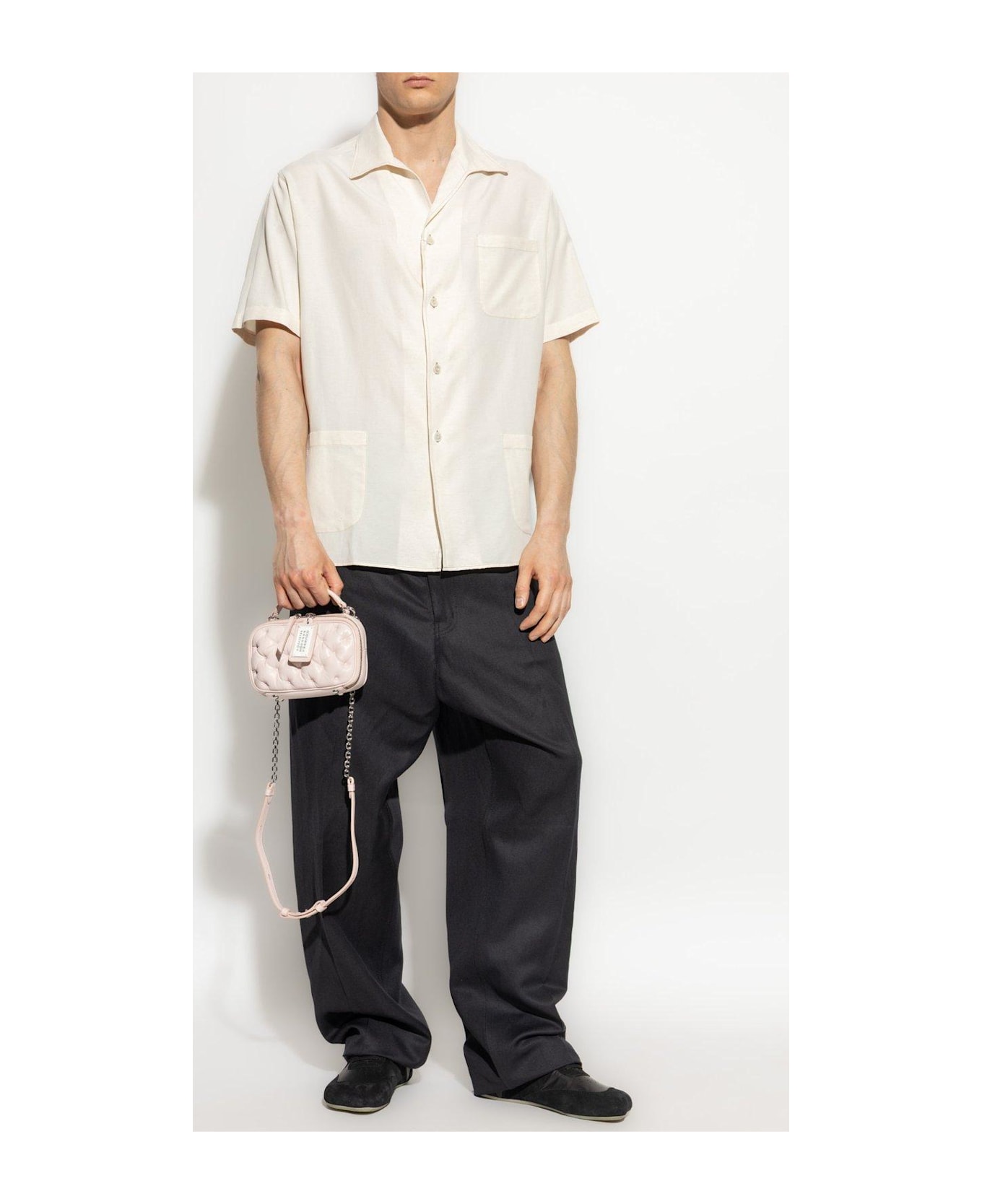 Maison Margiela Short-sleeved Straight Hem Shirt - beige