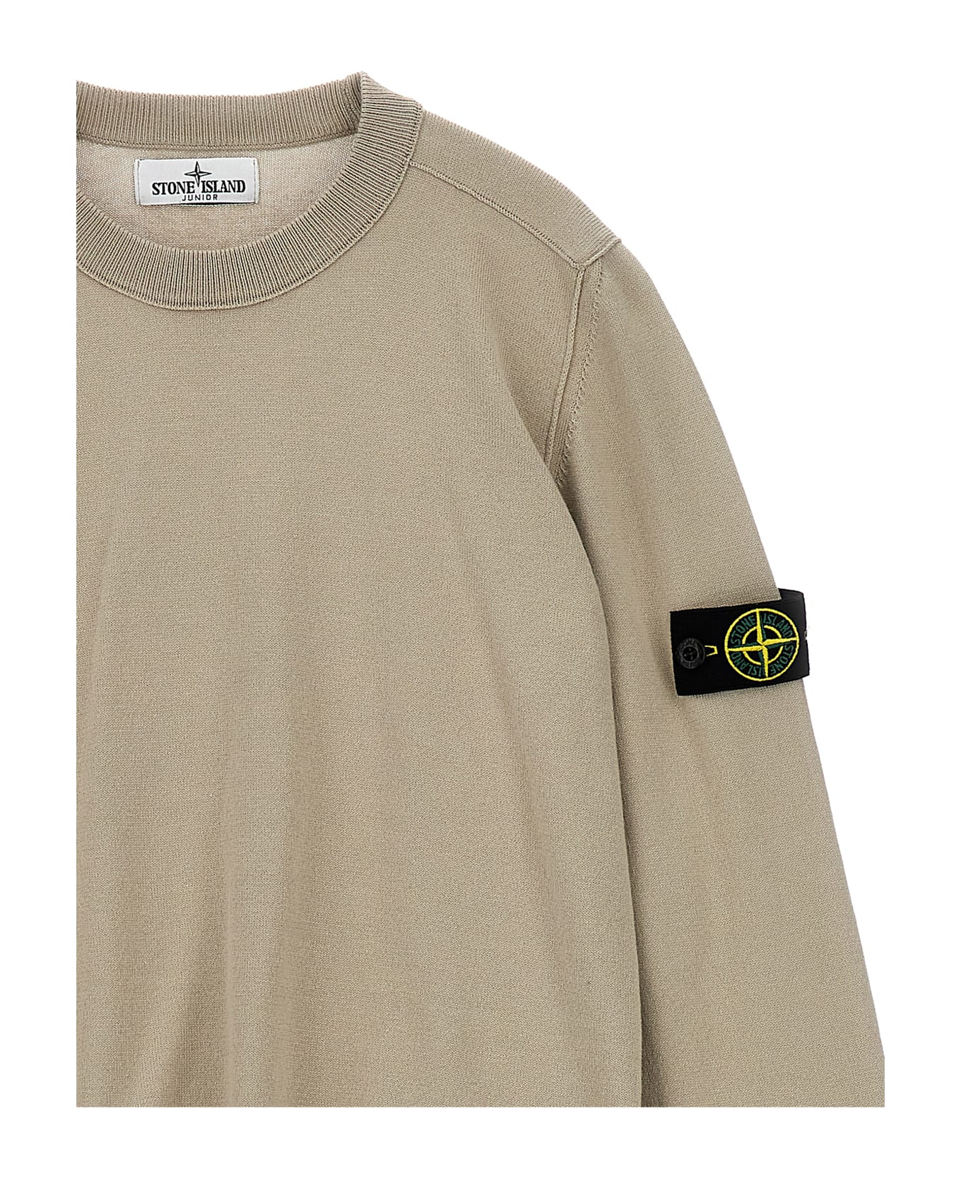 Stone Island Junior Logo Badge Sweater - Beige