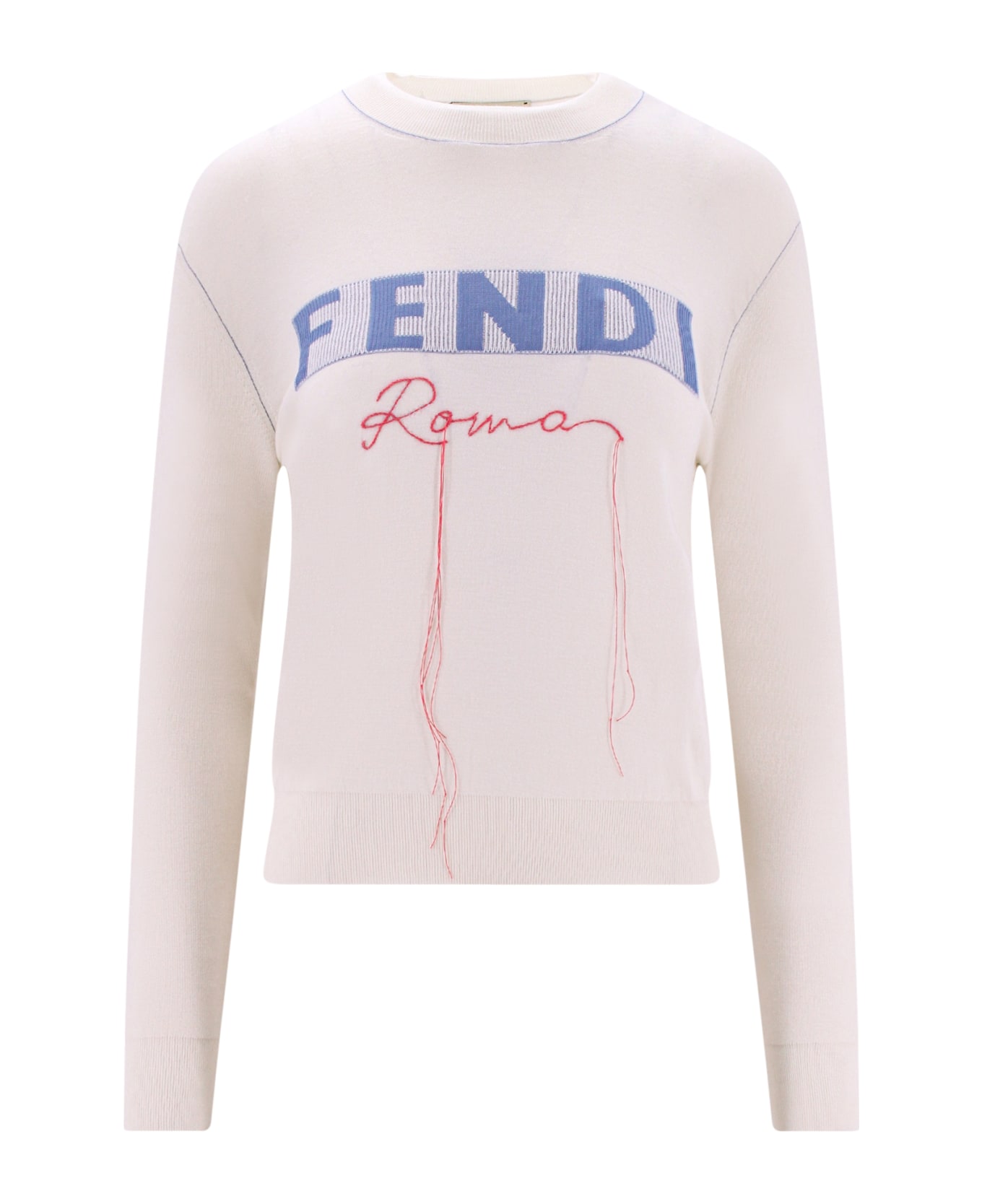 Fendi Cashmere Logo Sweater - White