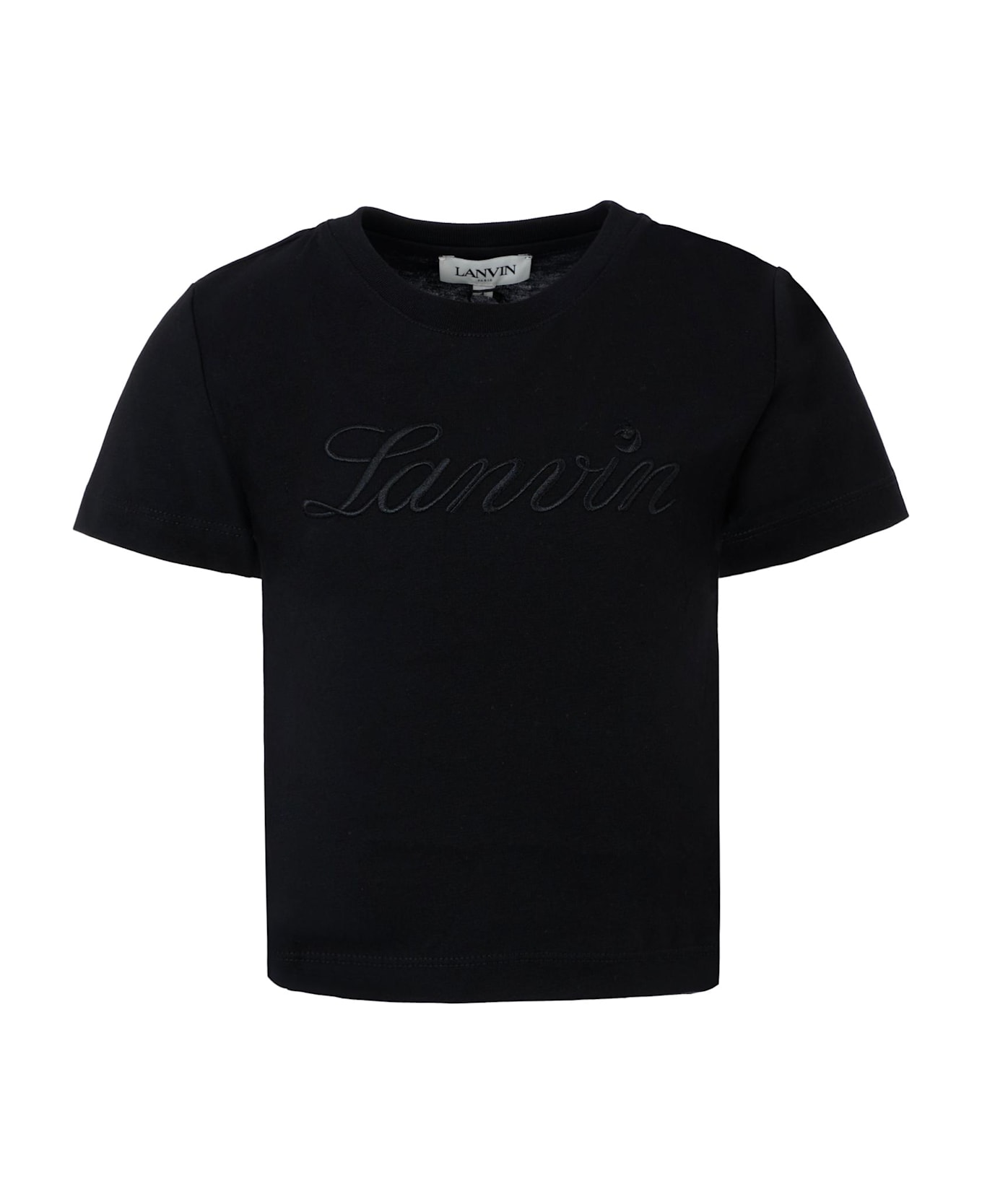 Lanvin Black T-shirt For Girl With Logo - Black