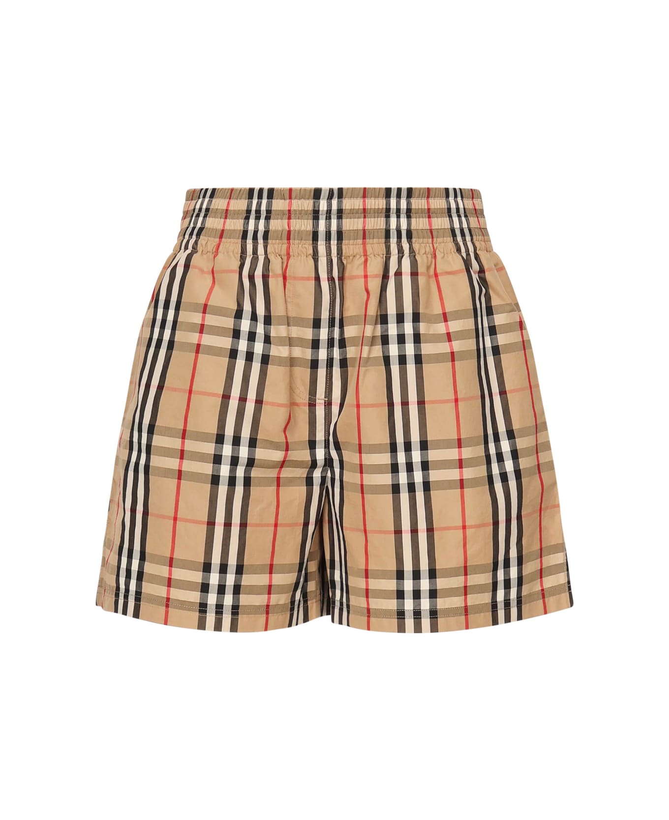 Burberry Check Cotton Shorts - Beige