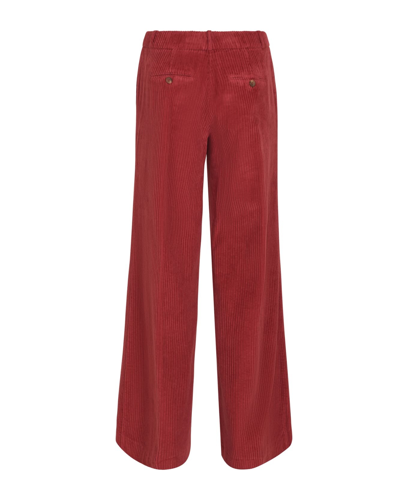 Kiltie Ribbed Trousers - Lampone