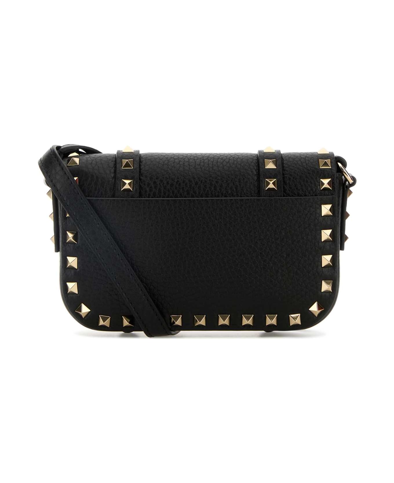Valentino Garavani Black Leather Rockstud Crossbody Bag - NERO