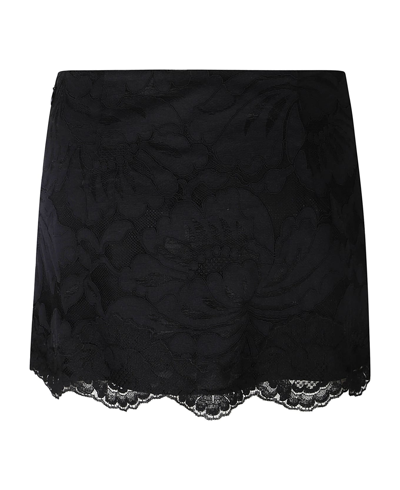 N.21 Floral Laced Skirt - Black スカート