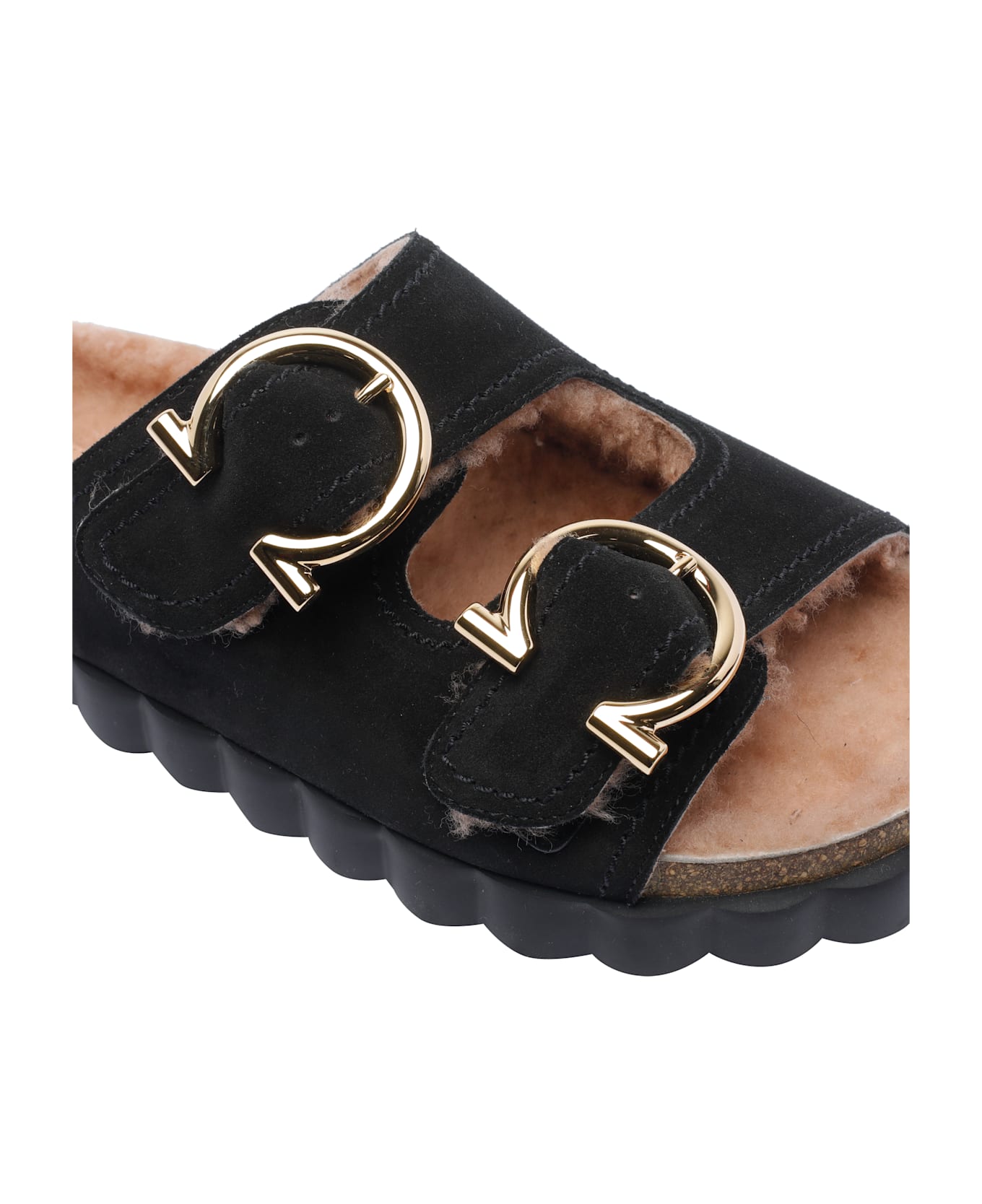 Ferragamo Gancini Sporty Sandals - Black