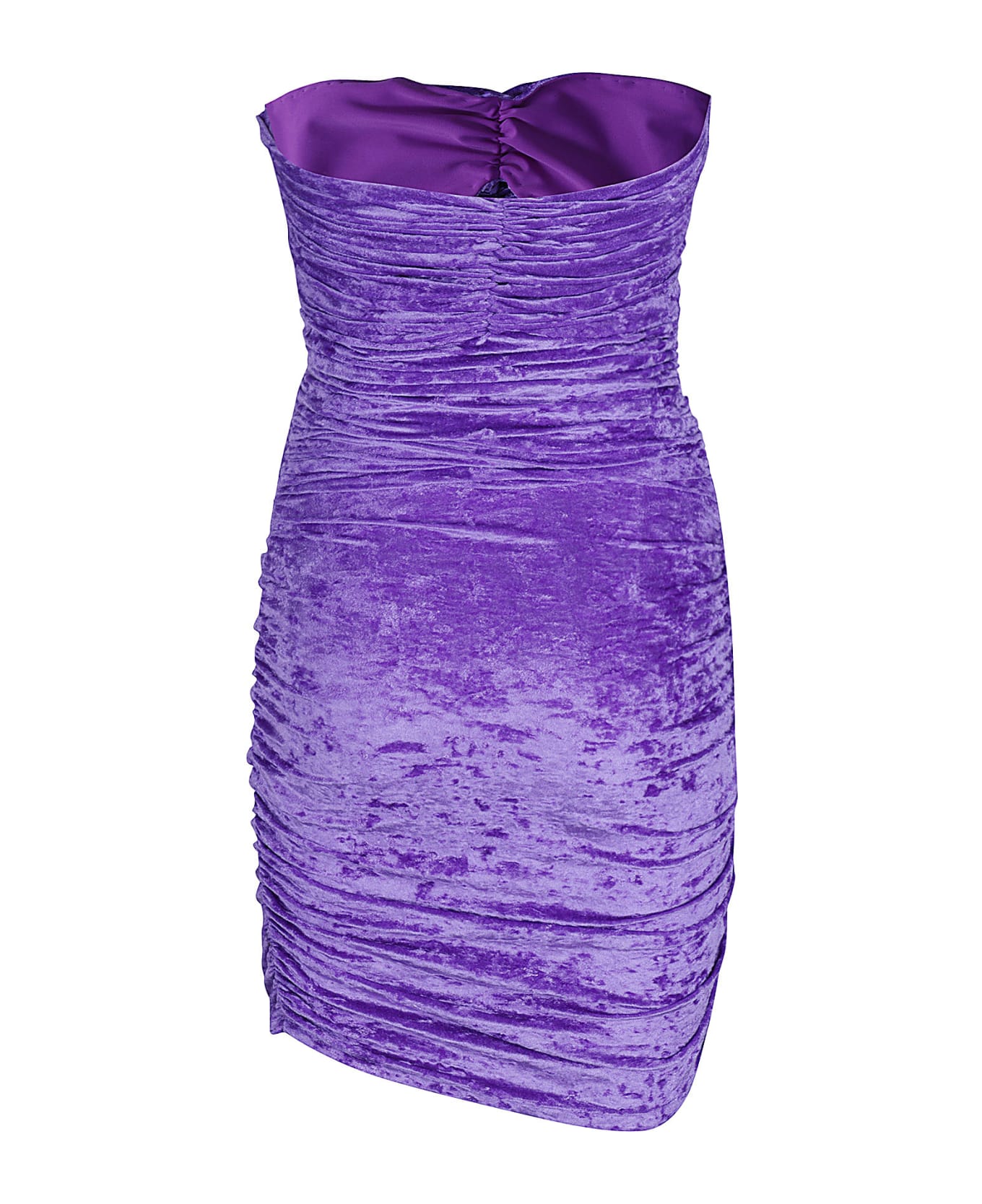 Amen Dress In Crush Velvet - Purple