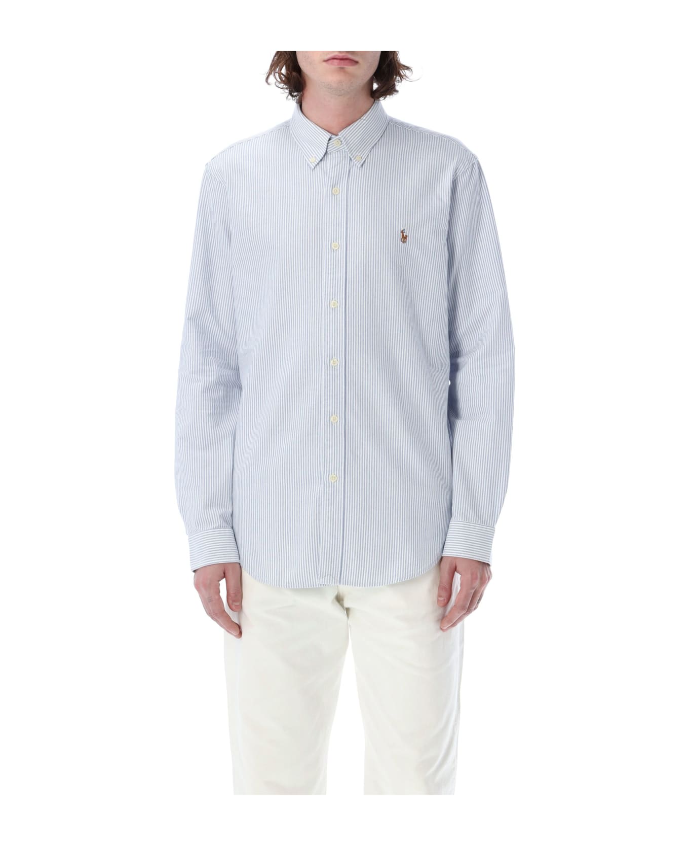 Polo Ralph Lauren Custom Fit Shirt - BLUE WHITE STRIPES