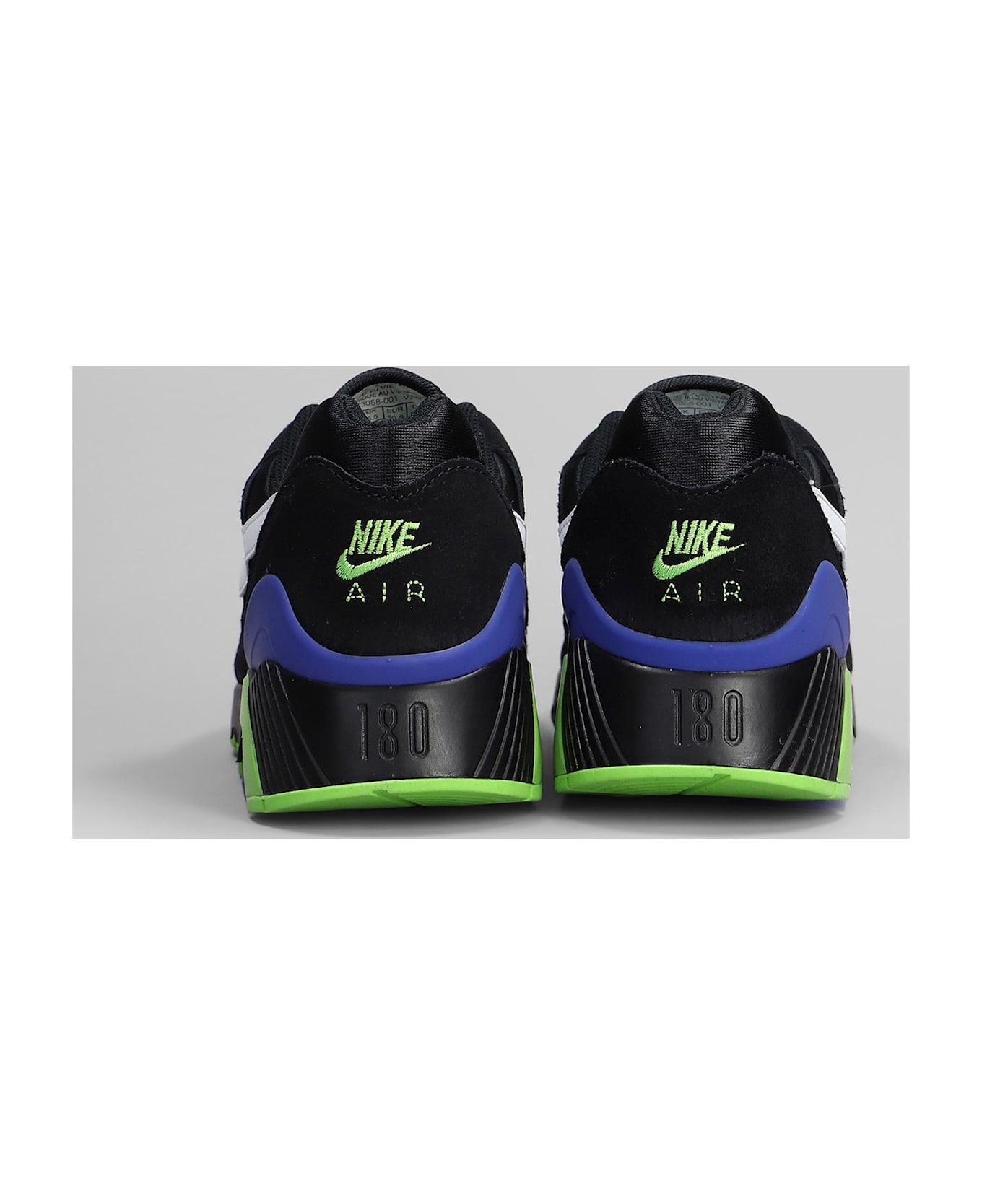 Nike Air 180 Qs Sneakers In Black Suede And Fabric - black