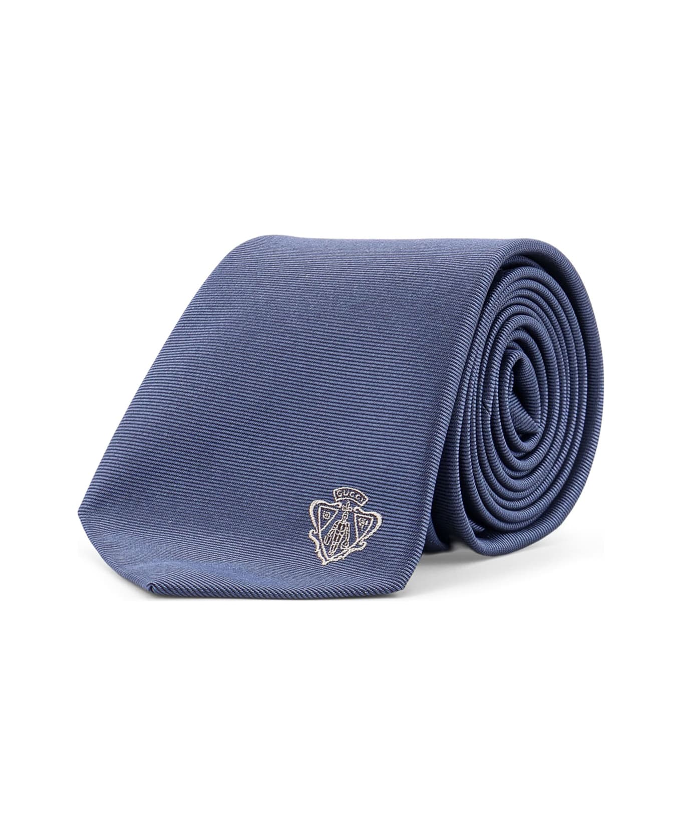 Gucci Silk Tie With Lord Detail - Blue