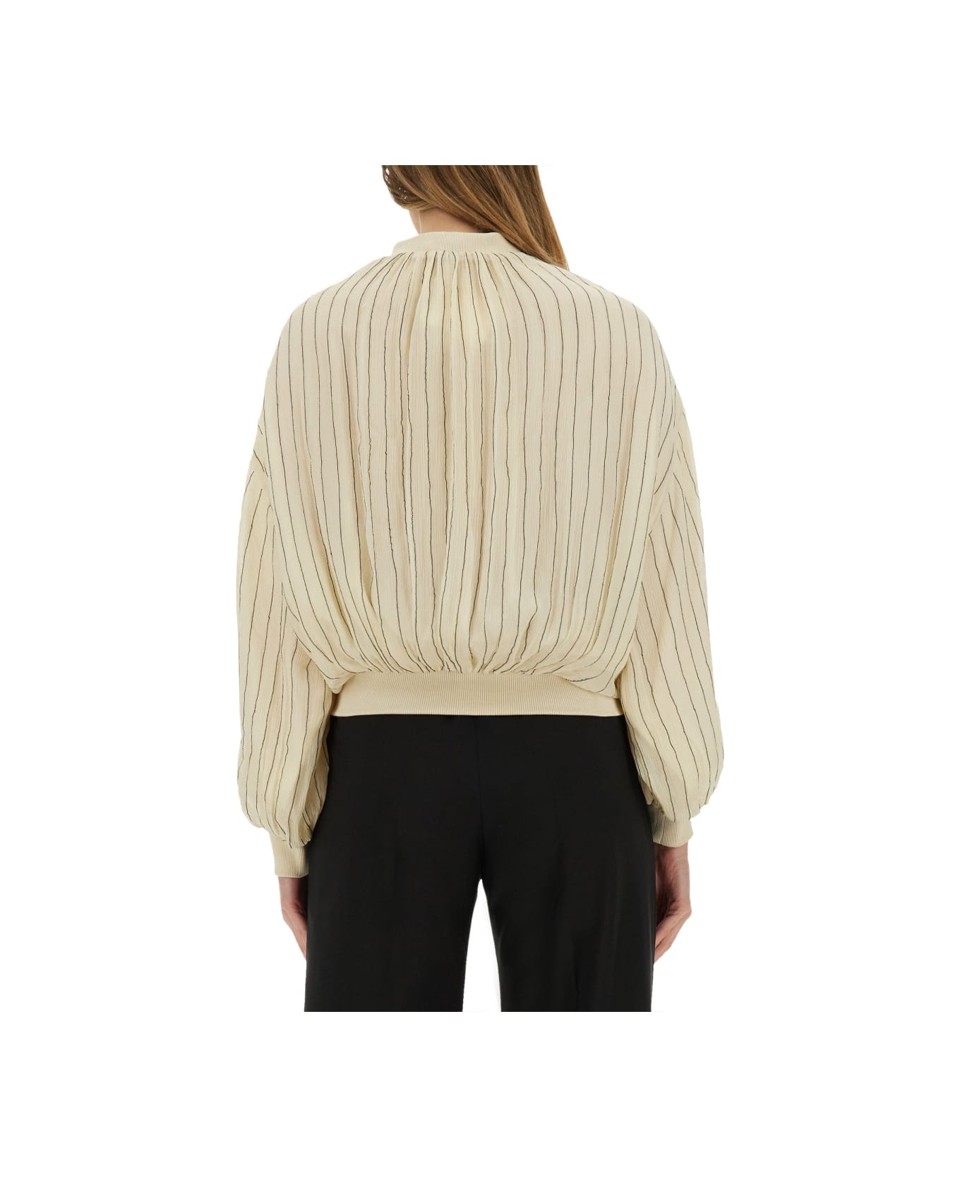 Alysi Silk Bomber Jacket - IVORY