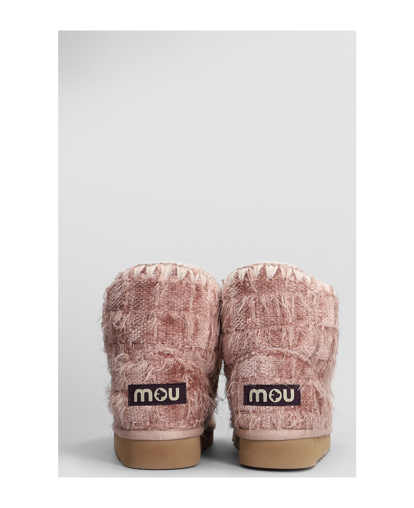 Mou Eskimo 18 Low Heels Ankle Boots In Rose-pink Leather