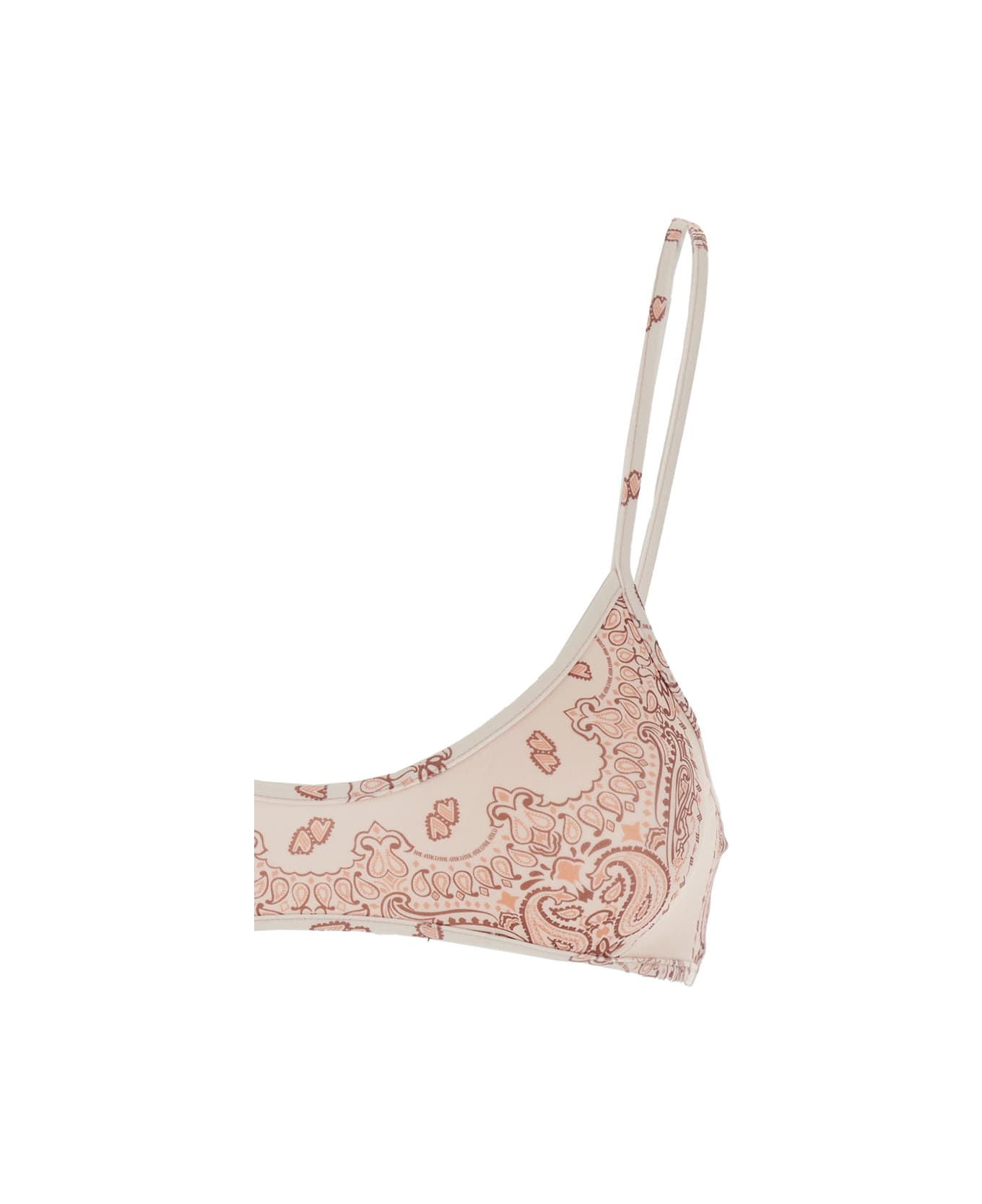 The Attico Pink Bikini With Spaghetti Straps And All-over Print In Tech Fabric Stretch Woman - Pink