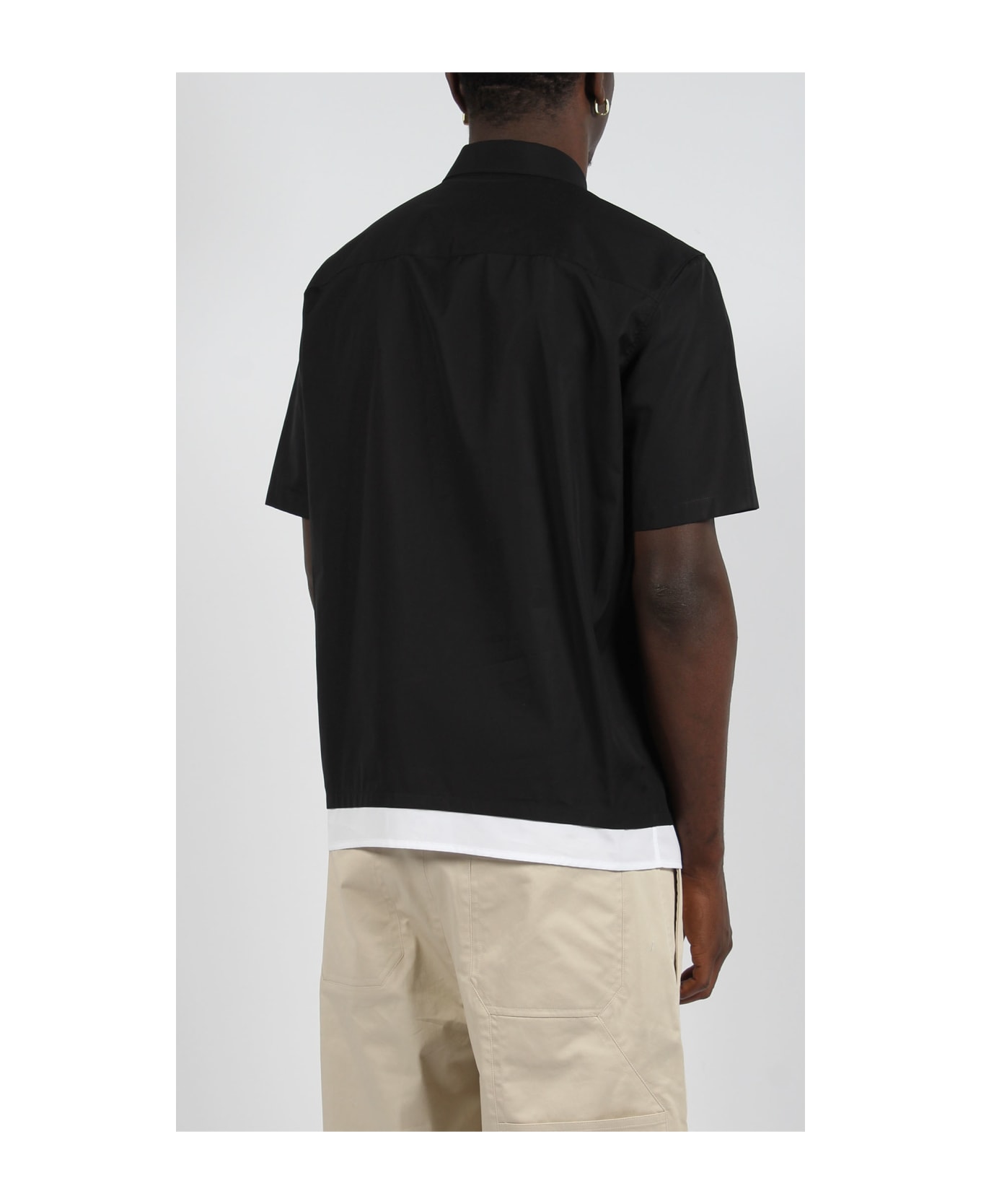 Neil Barrett Loose Double Layer Short Sleeve Shirt - Black シャツ
