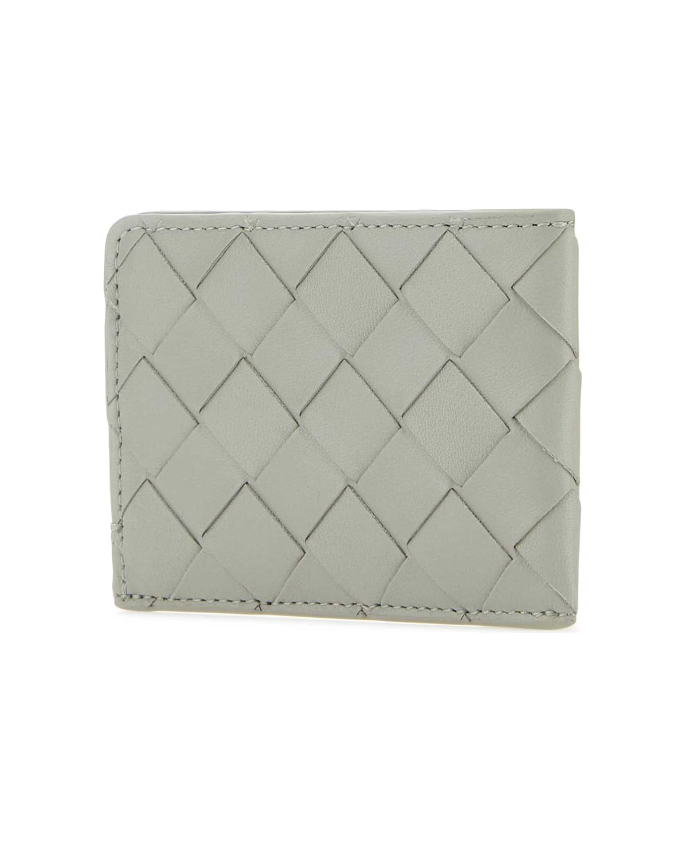 Bottega Veneta Light Grey Leather Card Holder - AGATEGREYGOLD