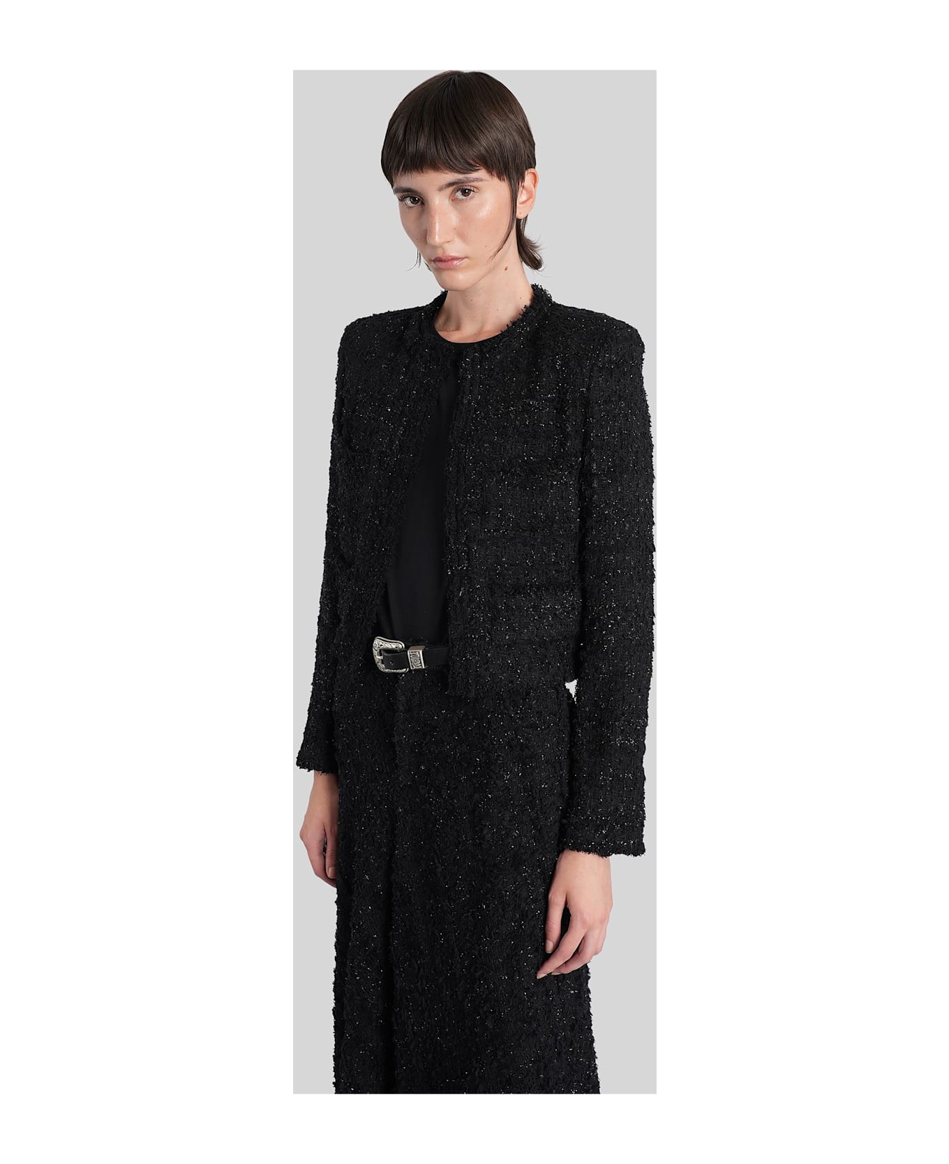IRO Safira Casual Jacket In Black Cotton - black