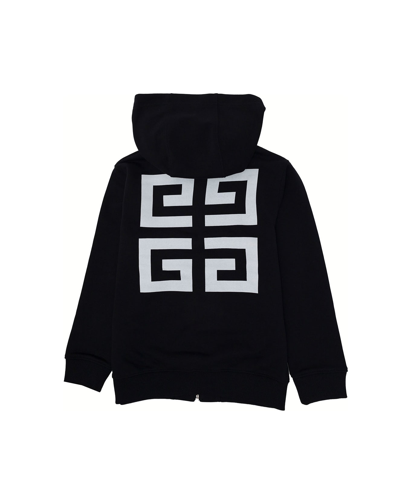 Givenchy Boy Blend Cotton Black Hoodie With Logo - Black