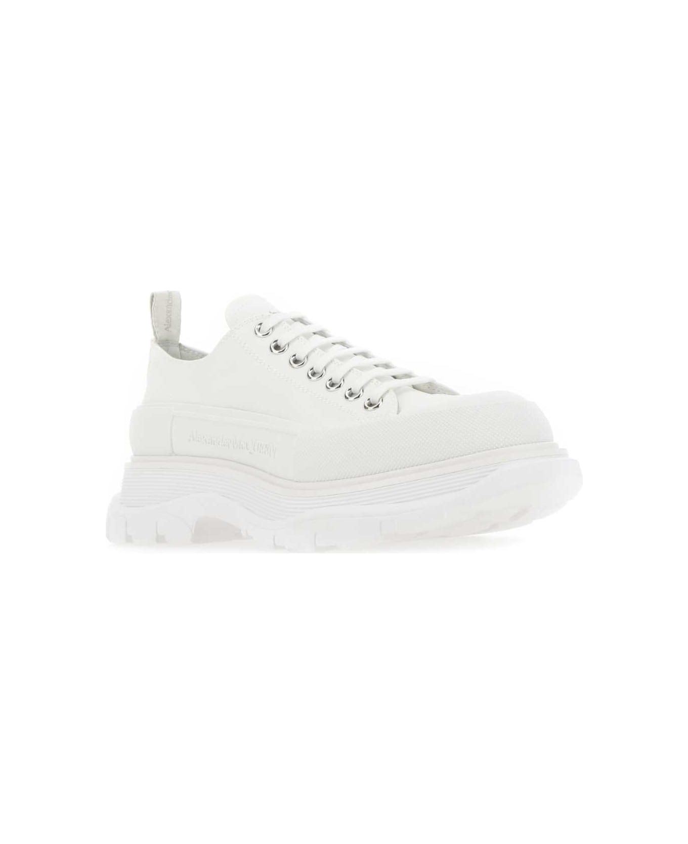 Alexander McQueen White Canvas Tread Slick Sneakers - 9000