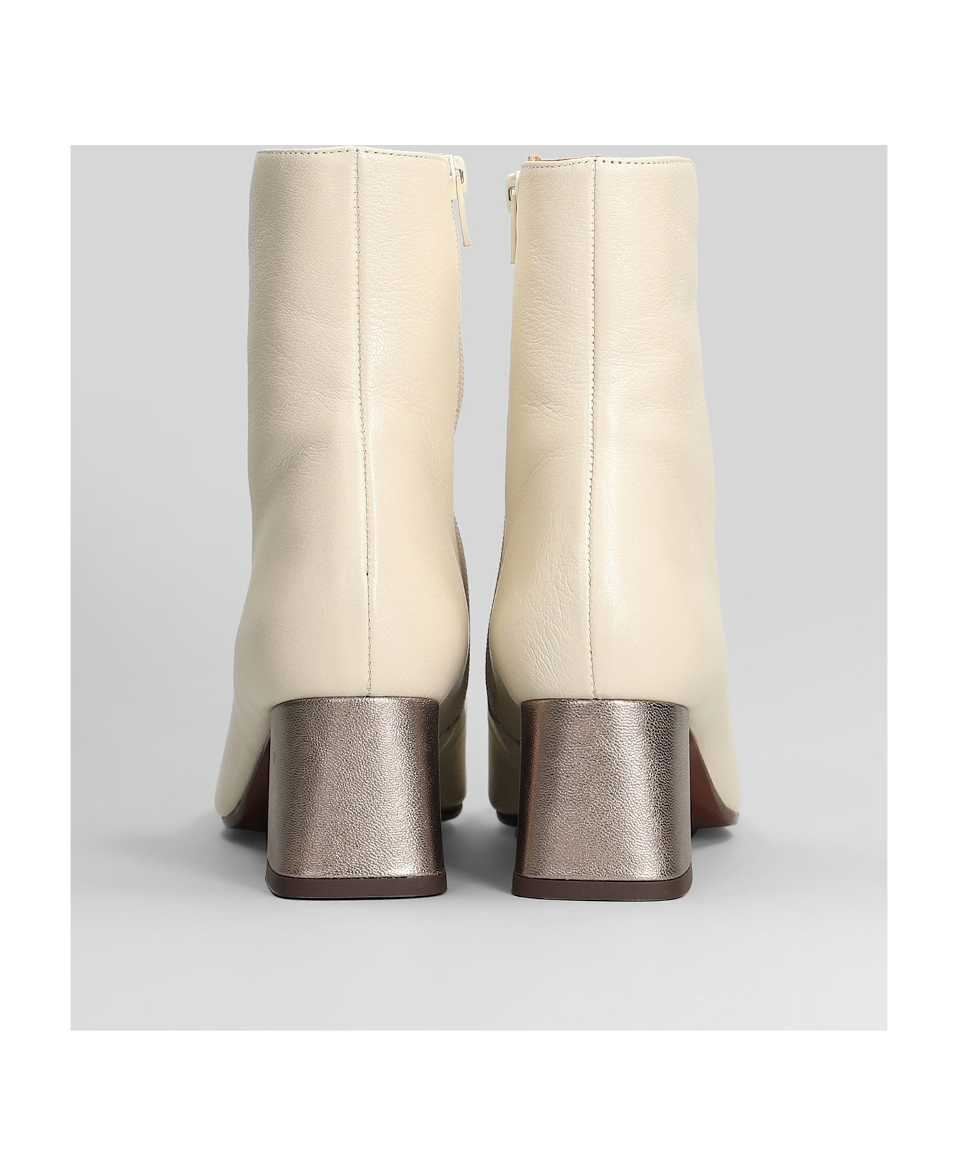 Chie Mihara Volkiria High Heels Ankle Boots In White Leather - white