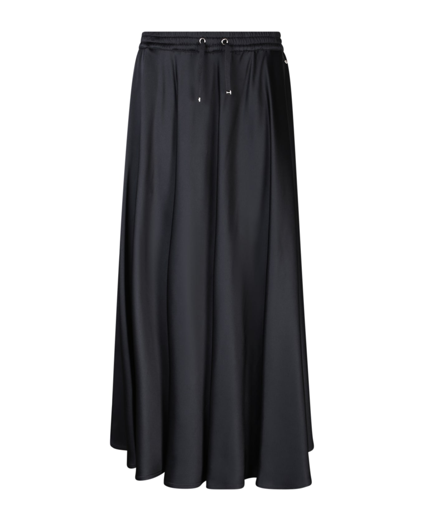 Herno Black Elasticized Midi Skirt - Black