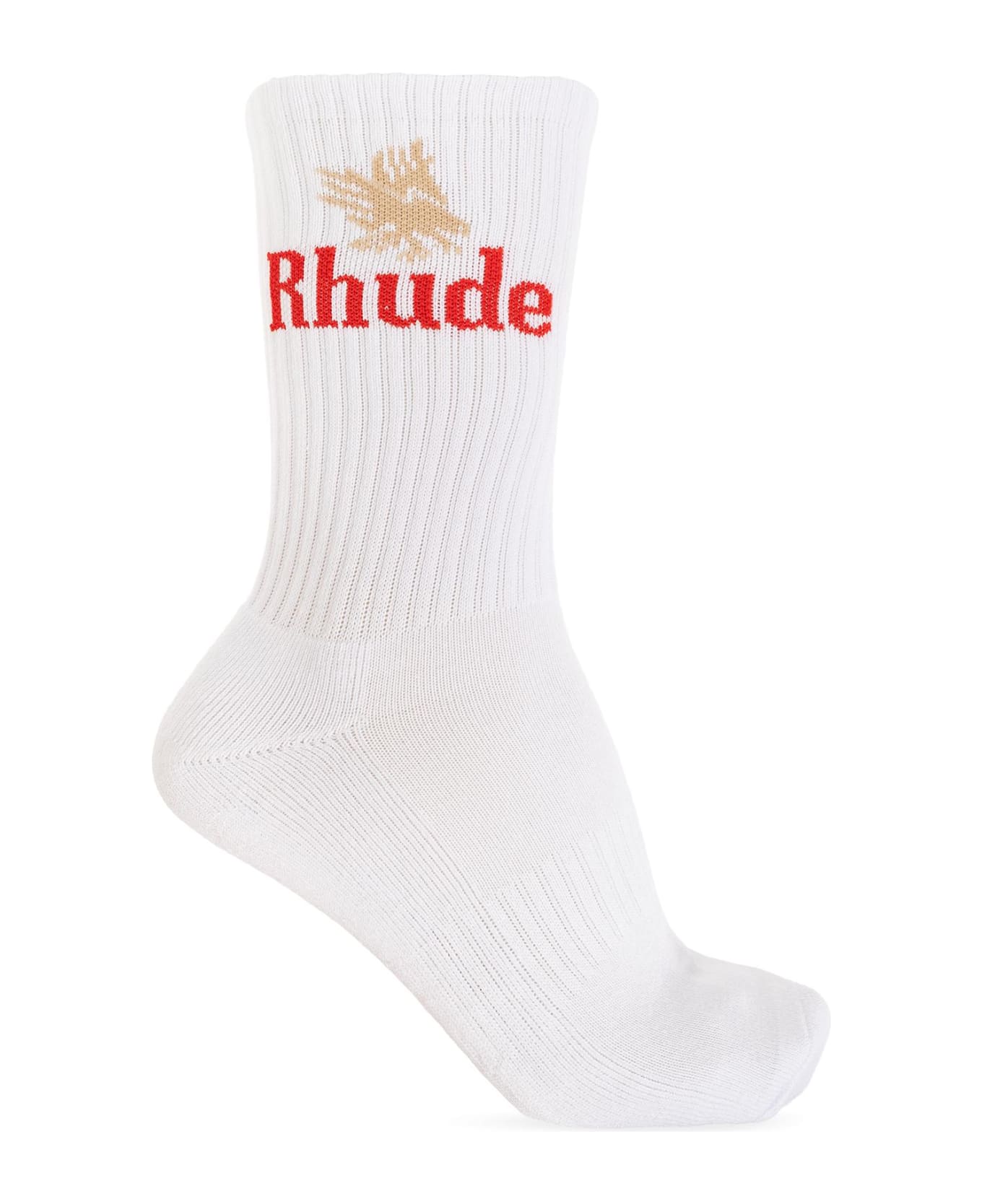 Rhude Socks With Logo - White