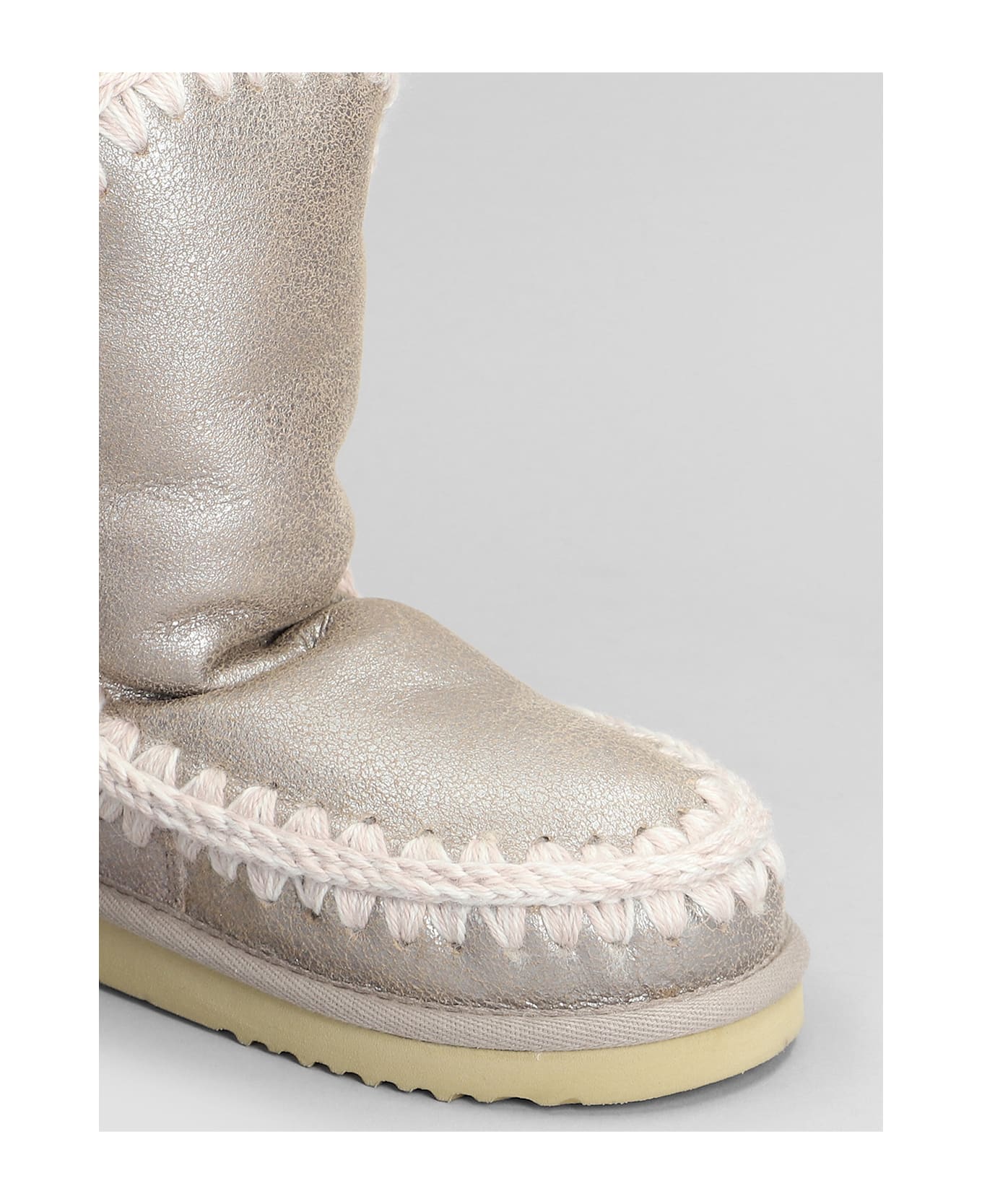 Mou Eskimo 24 Low Heels Ankle Boots In Beige Leather - beige ブーツ