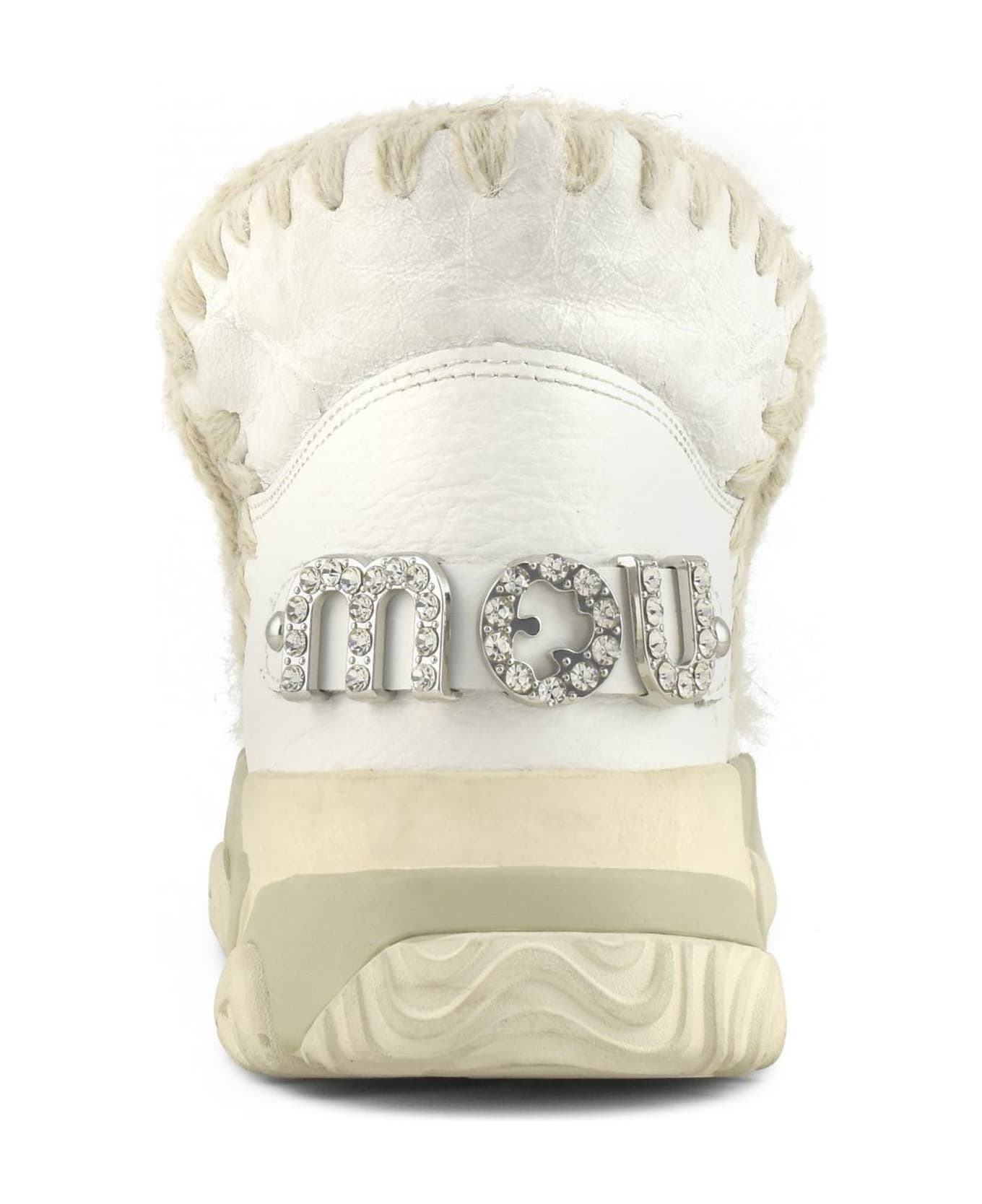 Mou Eskimo Trainer In White Sheepskin - White