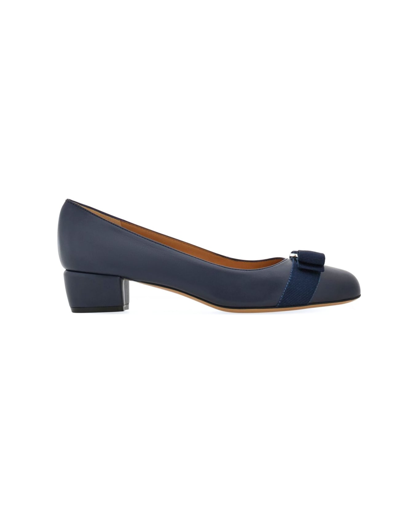 Ferragamo Vara 30mm Leather Pumps - Blue