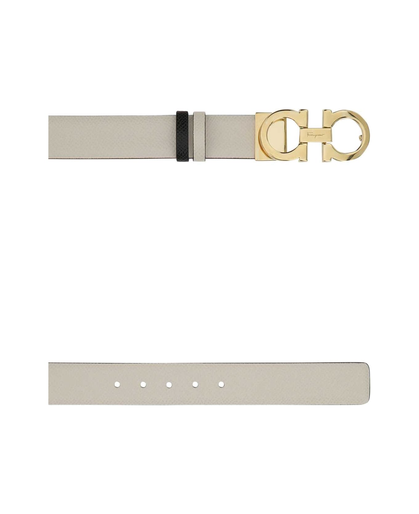 Ferragamo Ivory Leather Reversible Belt - BONENERO
