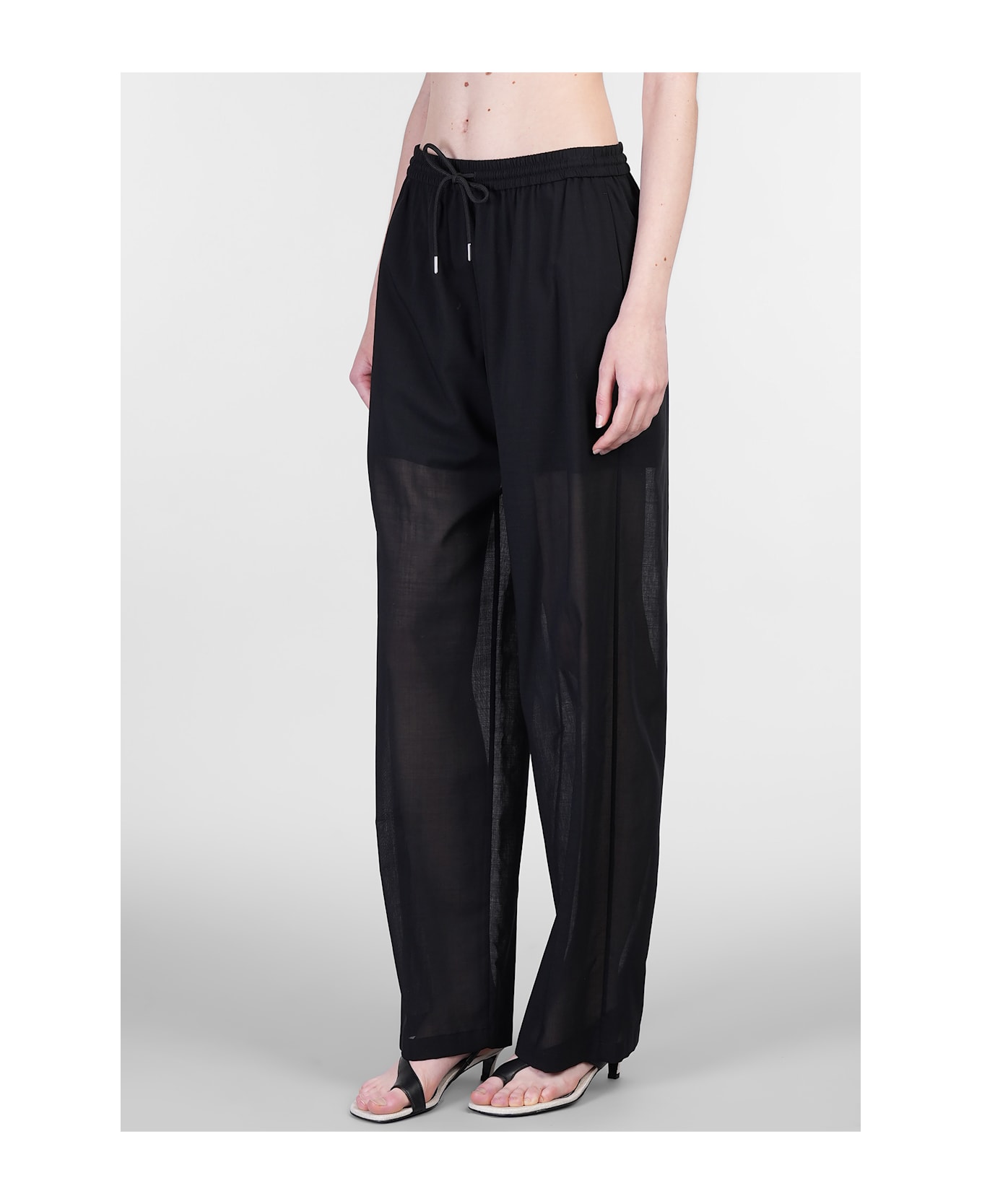 Theory Pants In Black Wool - black