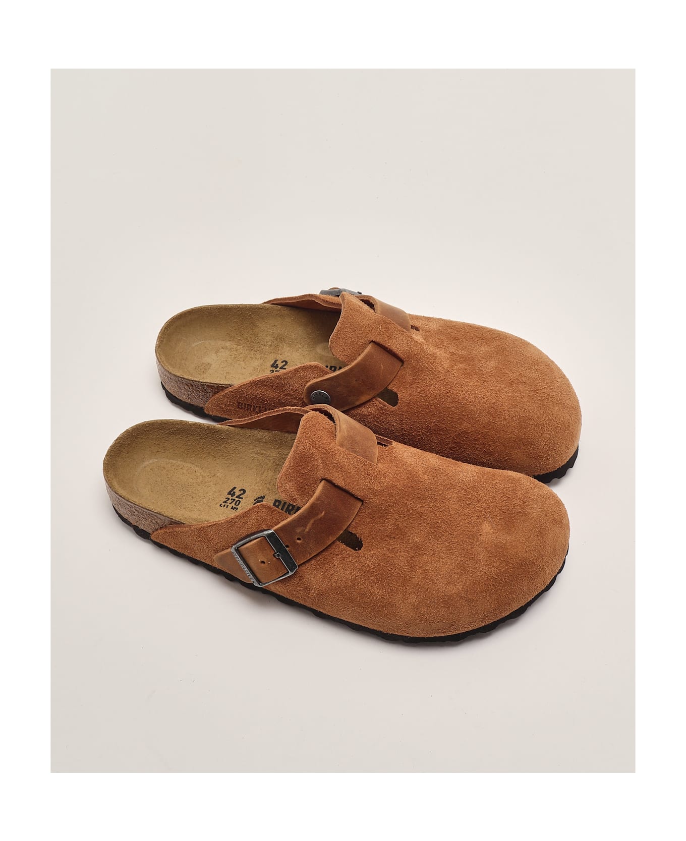 Birkenstock Boston Cognac Suede Leather Sandal - COGNAC