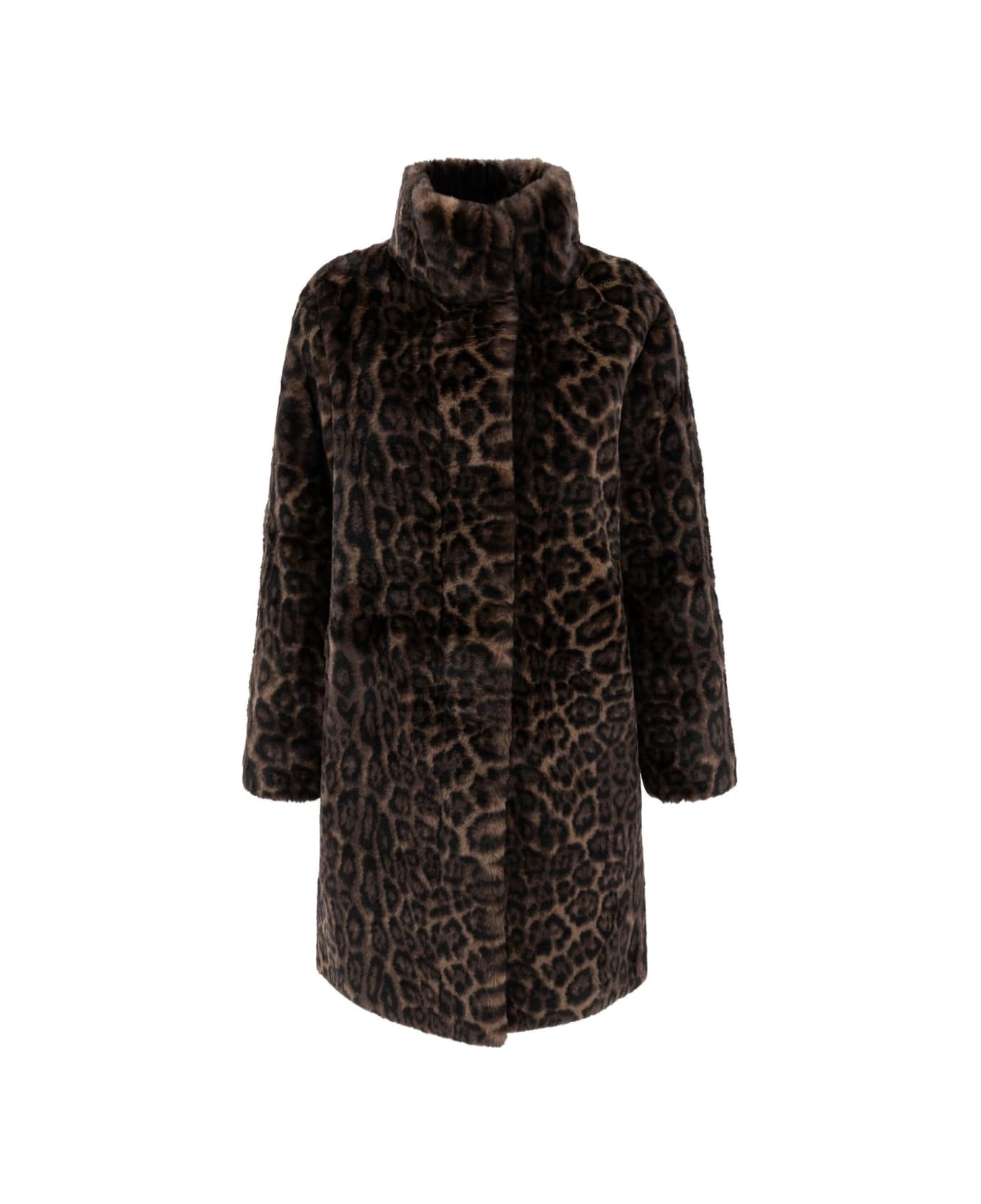 Apparis Blair Leopard Coat - Brown