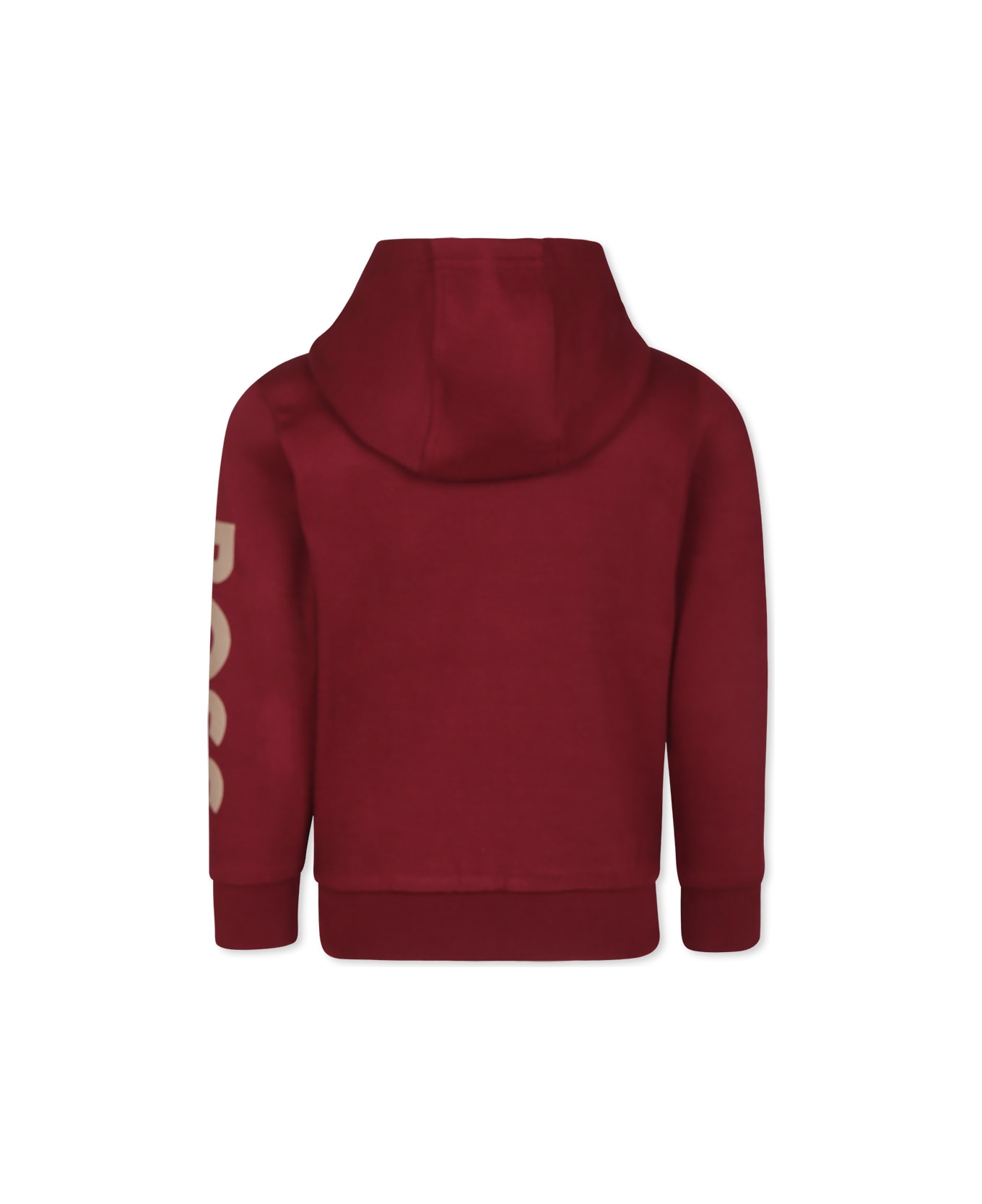 Hugo Boss Burgundy Sweatshirt For Boy With Logo - Bordeaux