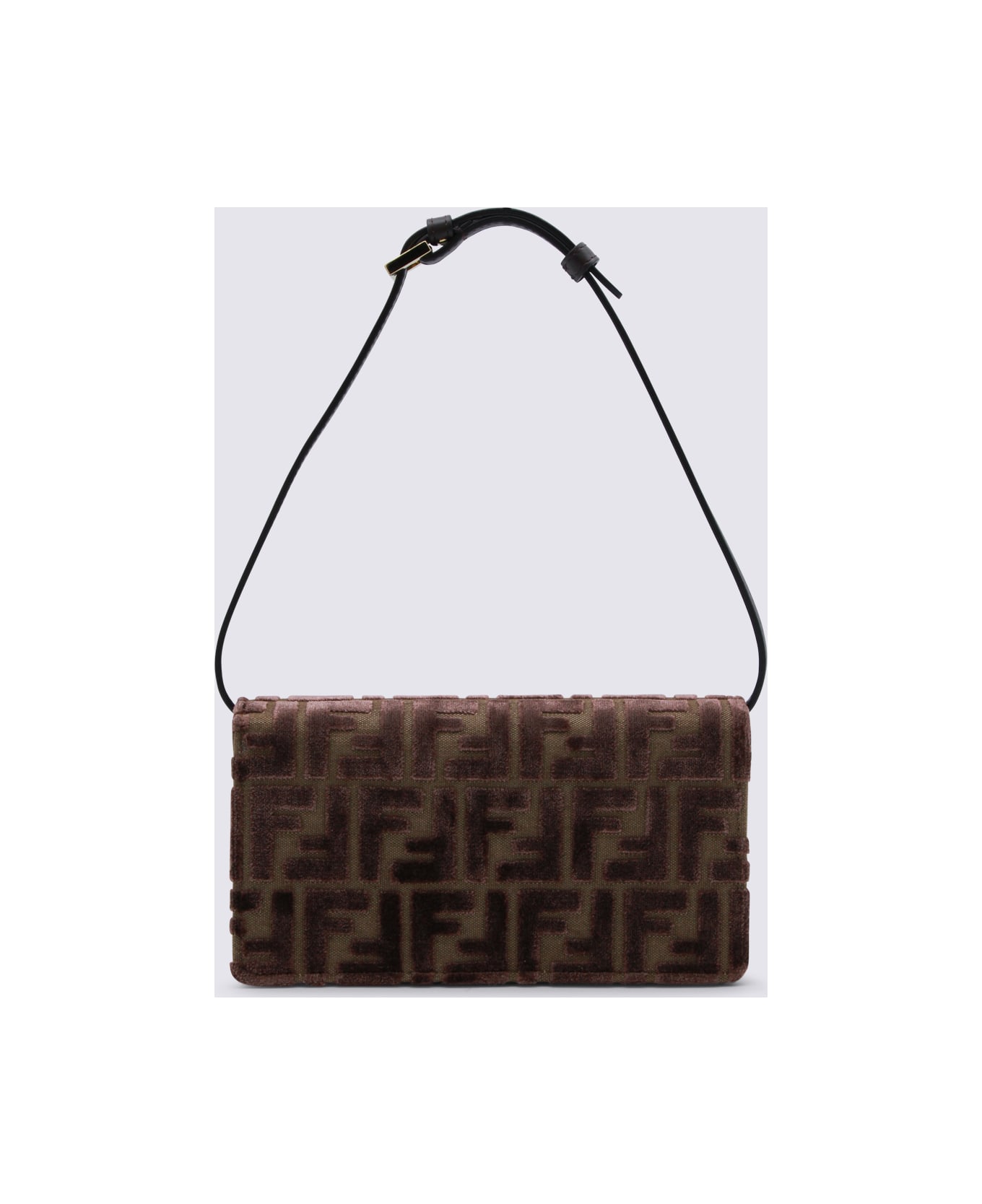 Fendi Brown Leather Baguette Wallet On Chain - CHOCOLATE+OS