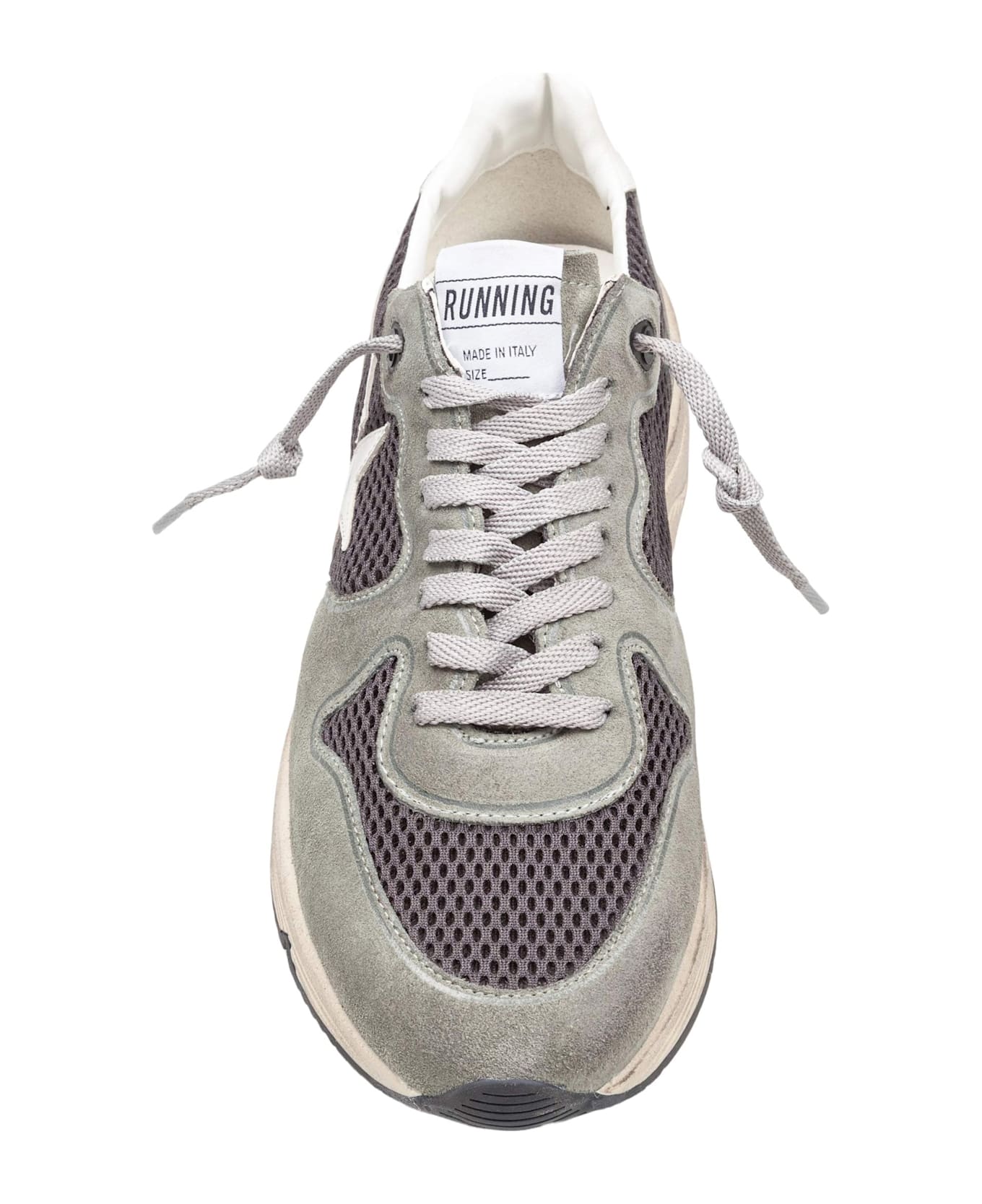 Golden Goose Running Sneakers In Suede And Fabric Color Green - Green
