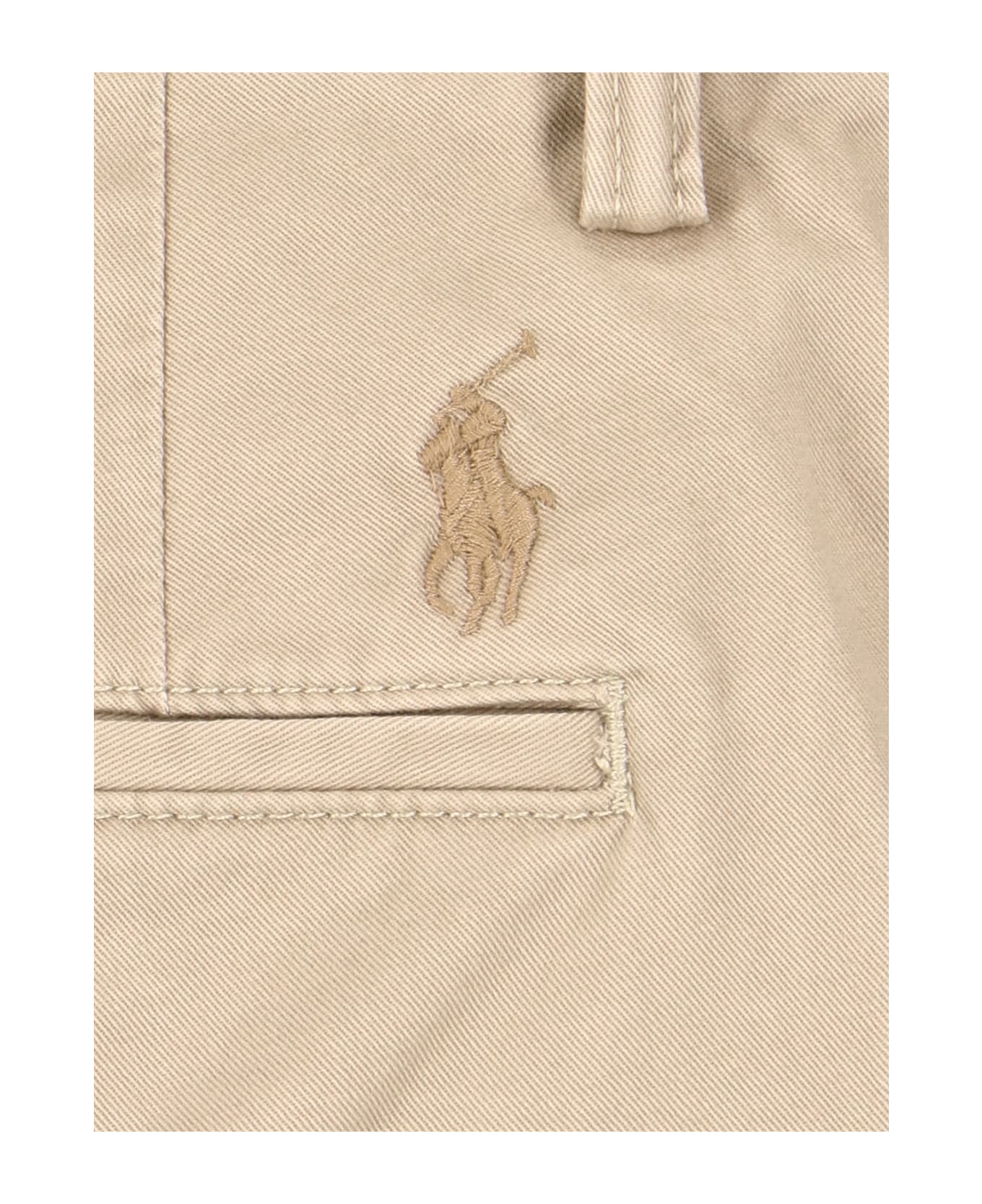 Ralph Lauren Logo Embroidery Shorts - Khaki Tan