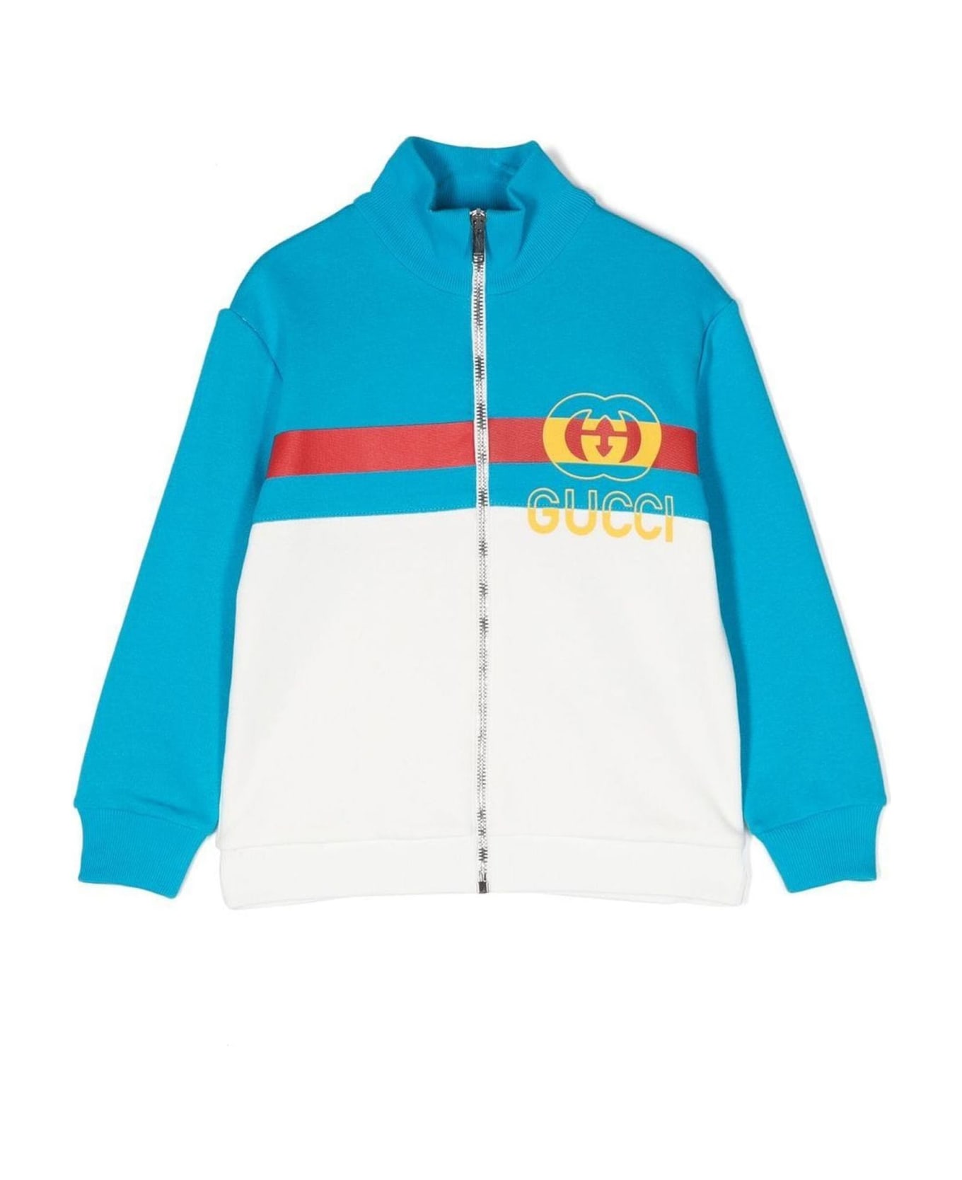 Gucci Blue And White Cotton Track Jacket - New White